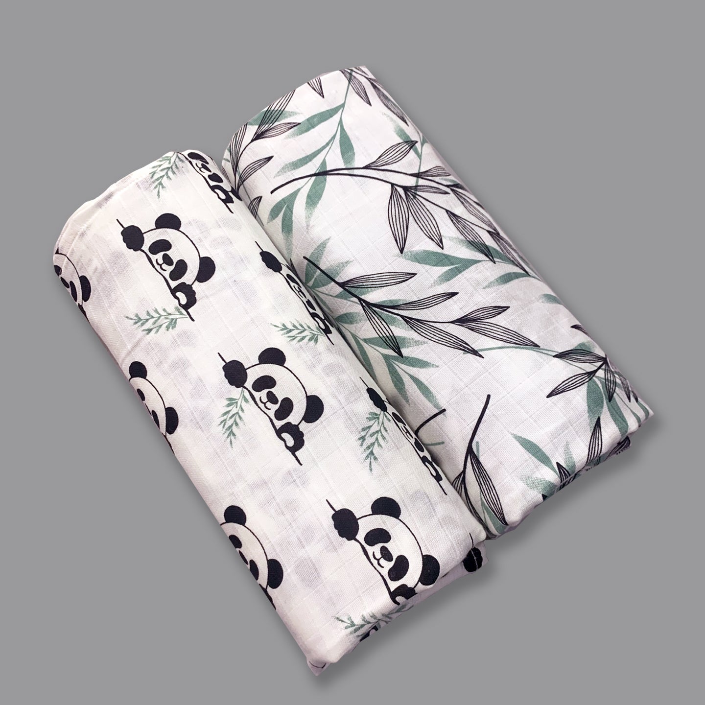 Playful Pandas - Organic Muslin Swaddles (Set of Two) - Oranges and Lemons