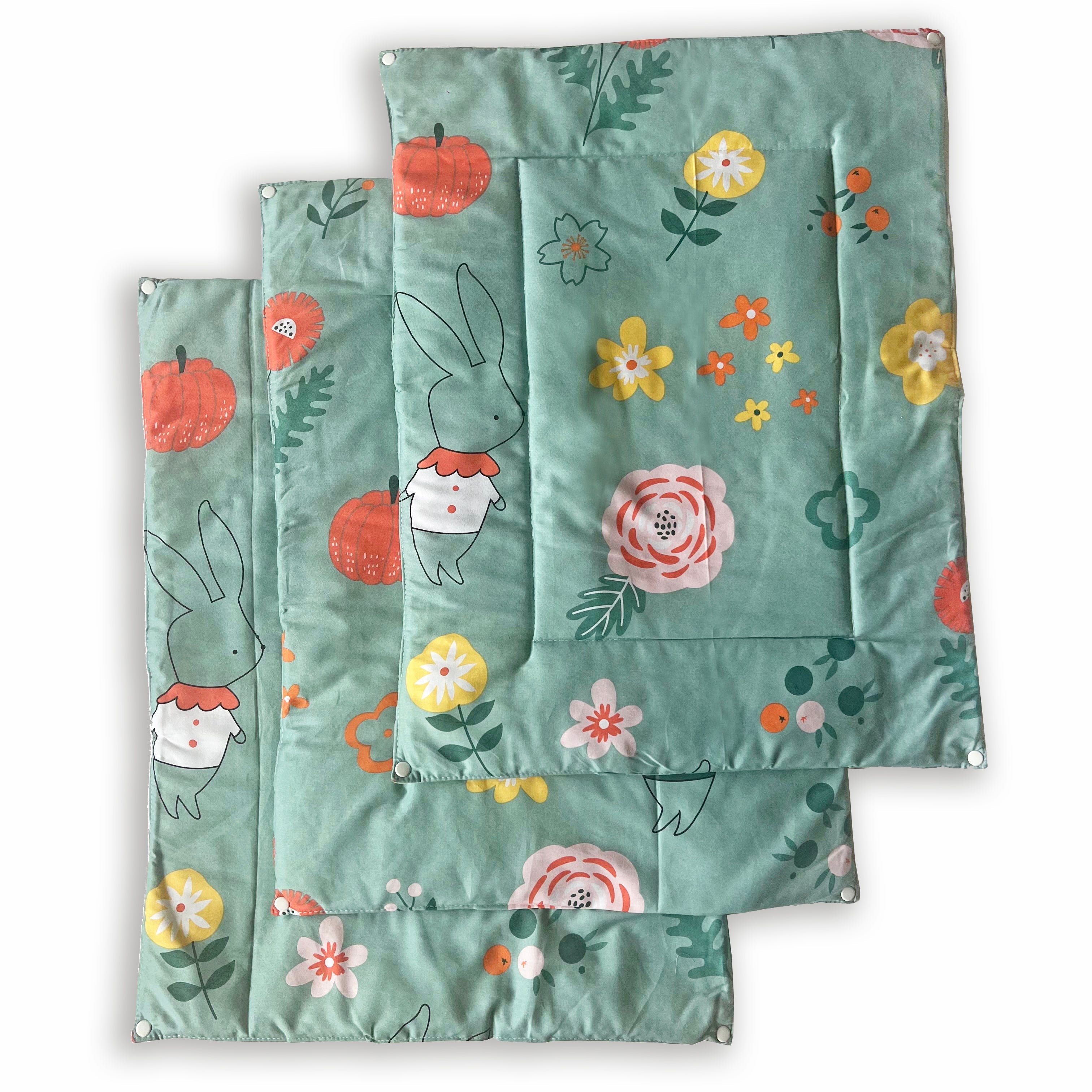 Bunny Love Re-usable diaper changing mat - Set of 3 - Oranges and Lemons