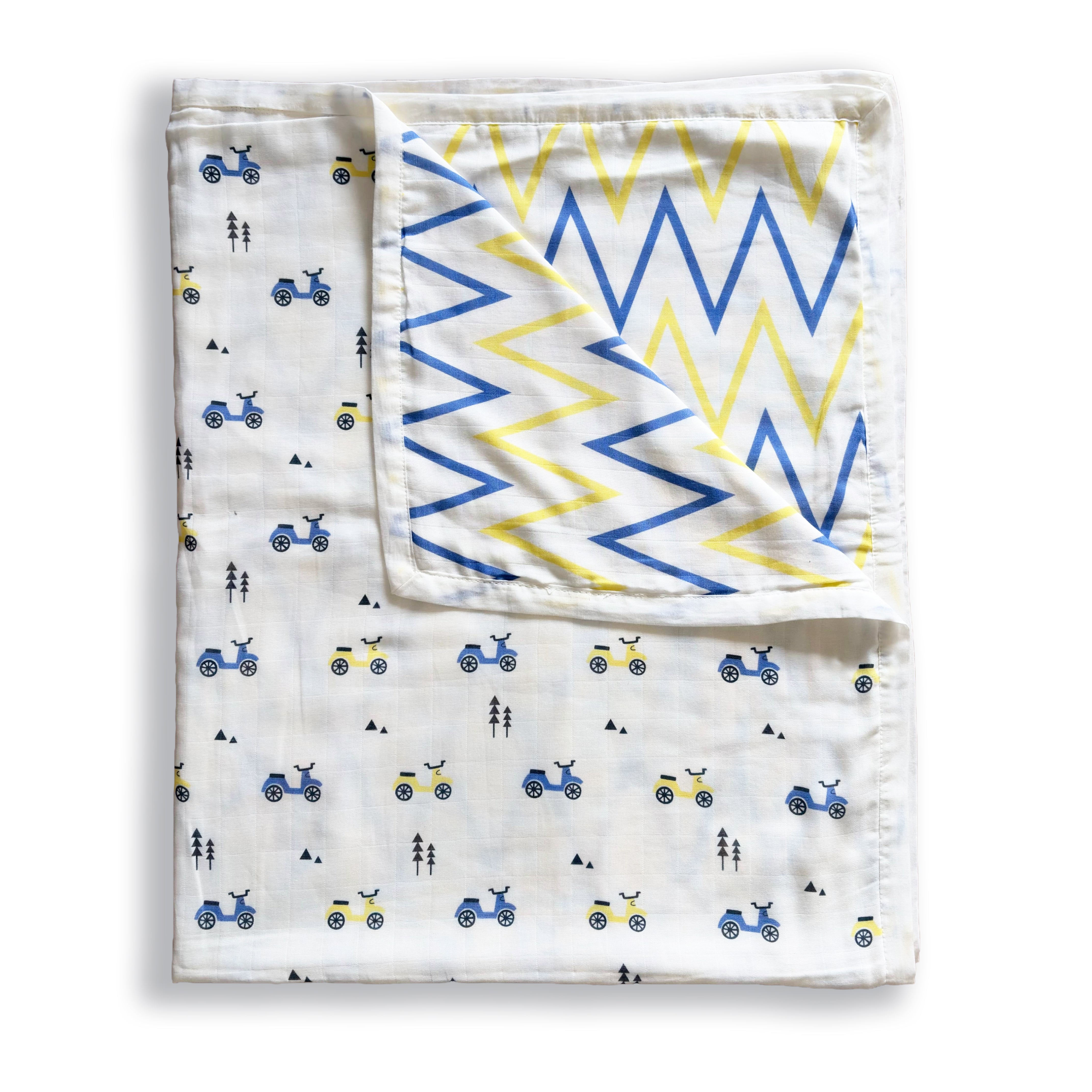 Little Rider - Organic Muslin Cot Bedding Gift Set - Set of 4 - Oranges and Lemons