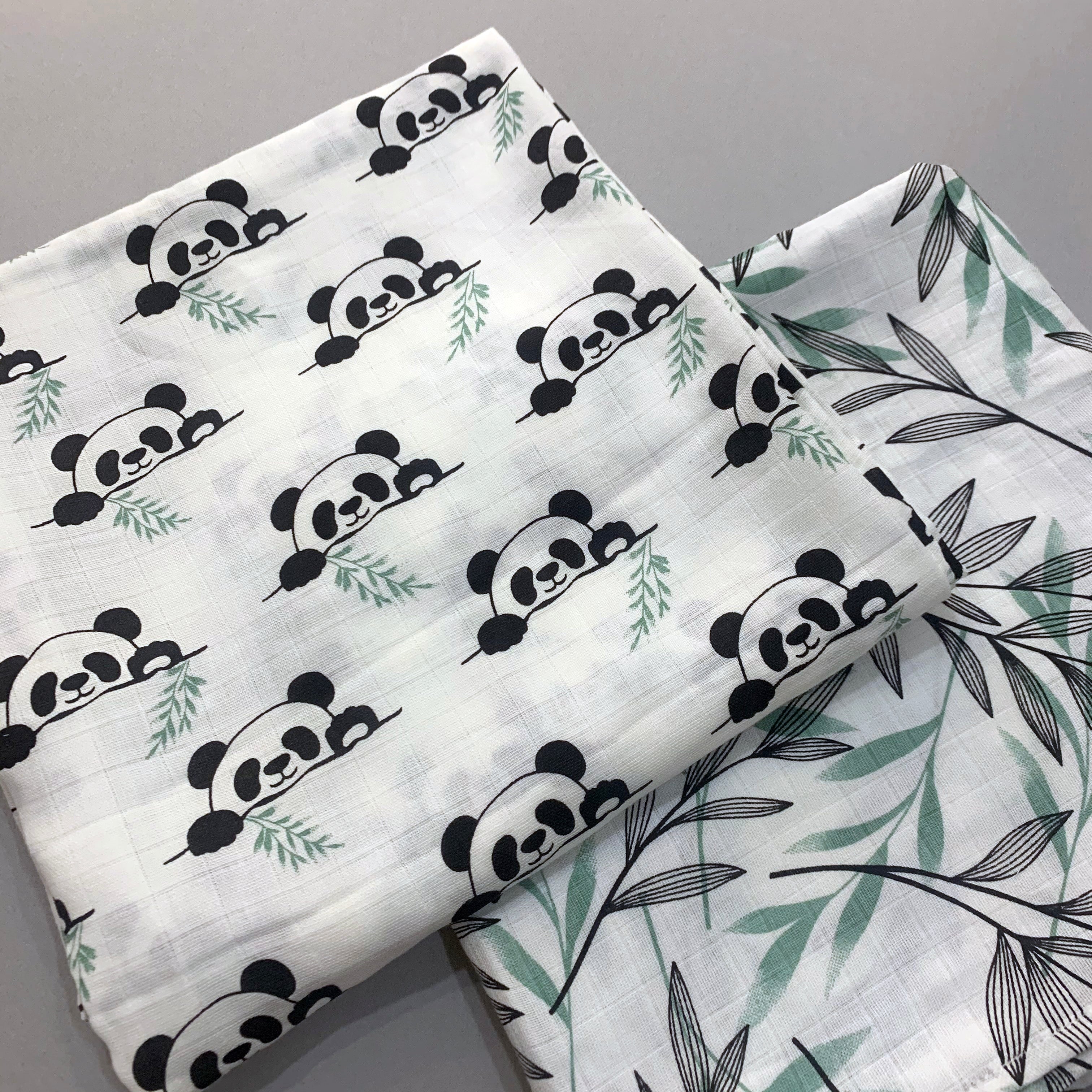 Playful Pandas - Organic Muslin Swaddles (Set of 2) - Oranges and Lemons