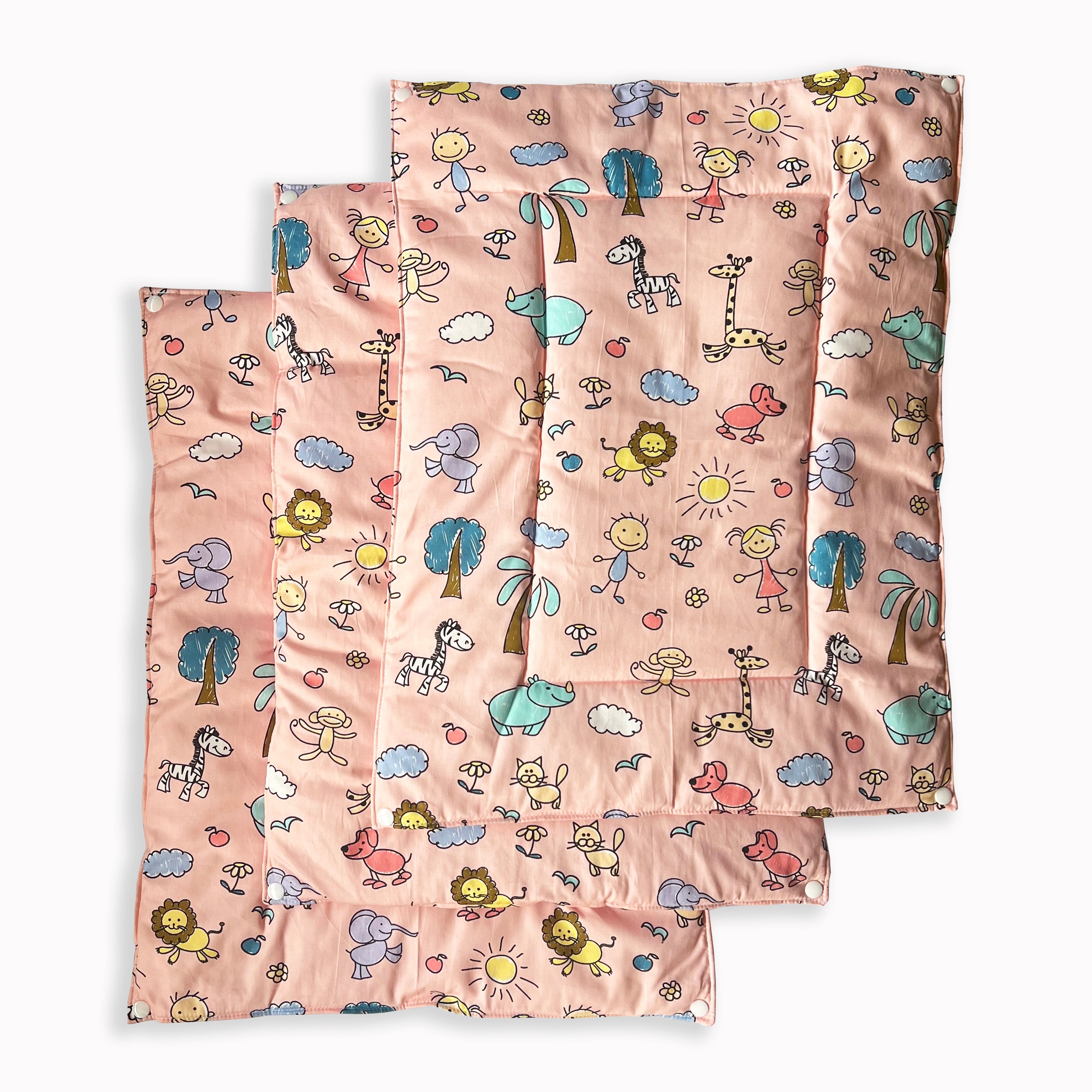 Doodle Land Re-usable diaper changing mat - Set of 3 - Oranges and Lemons