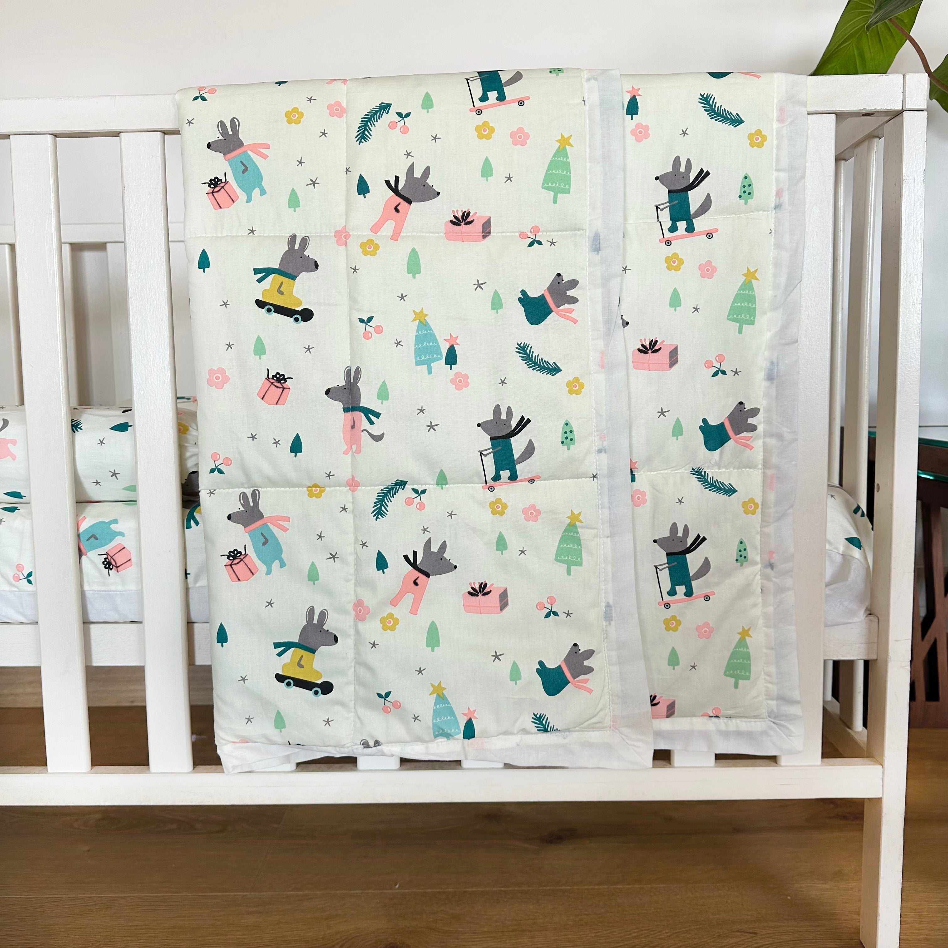 Mouse in the House - 5 Piece Crib Bedding Set - Off White - Oranges and Lemons