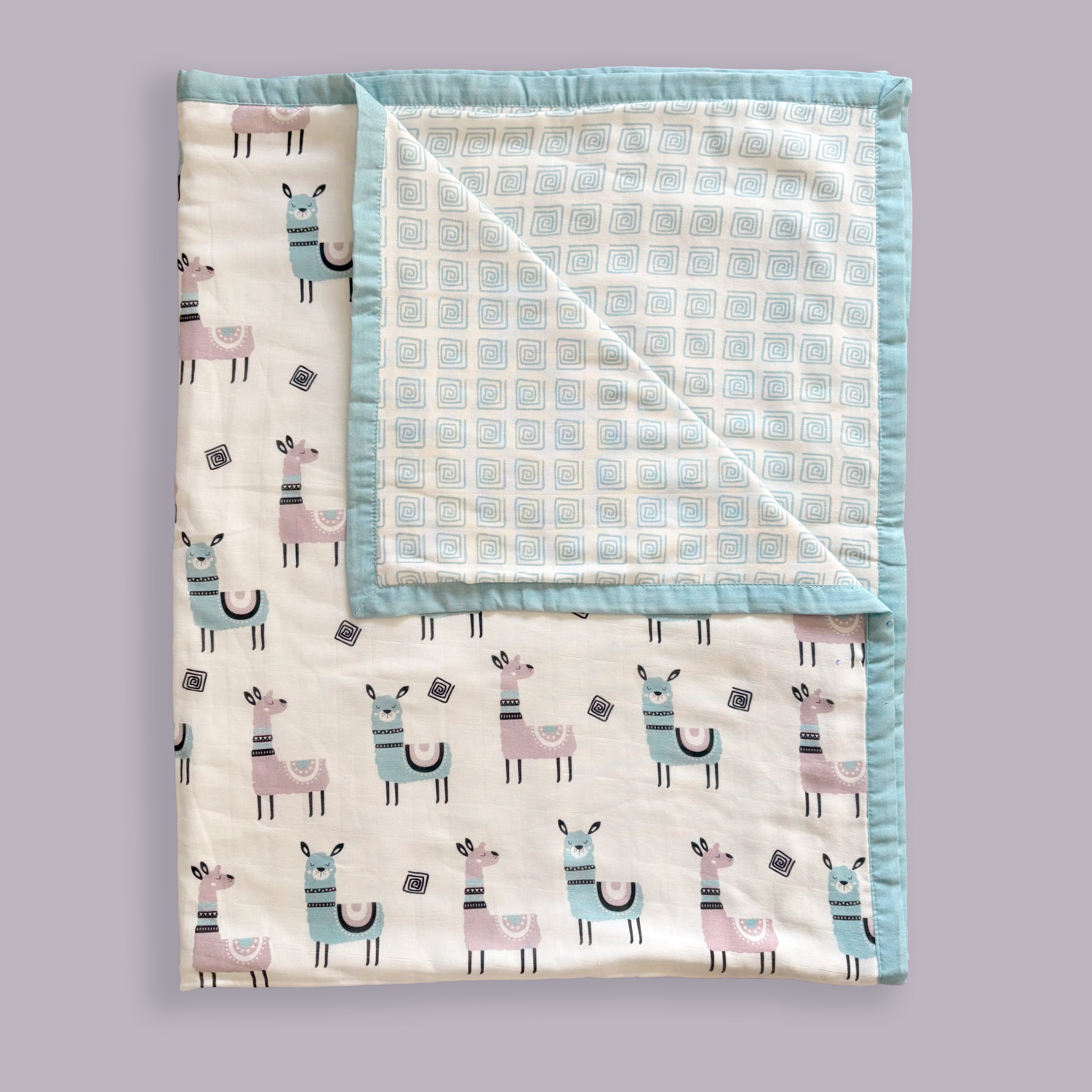 Lovely Llamas - Organic Muslin Cot Bedding Gift Set - Set of 4 - Oranges and Lemons