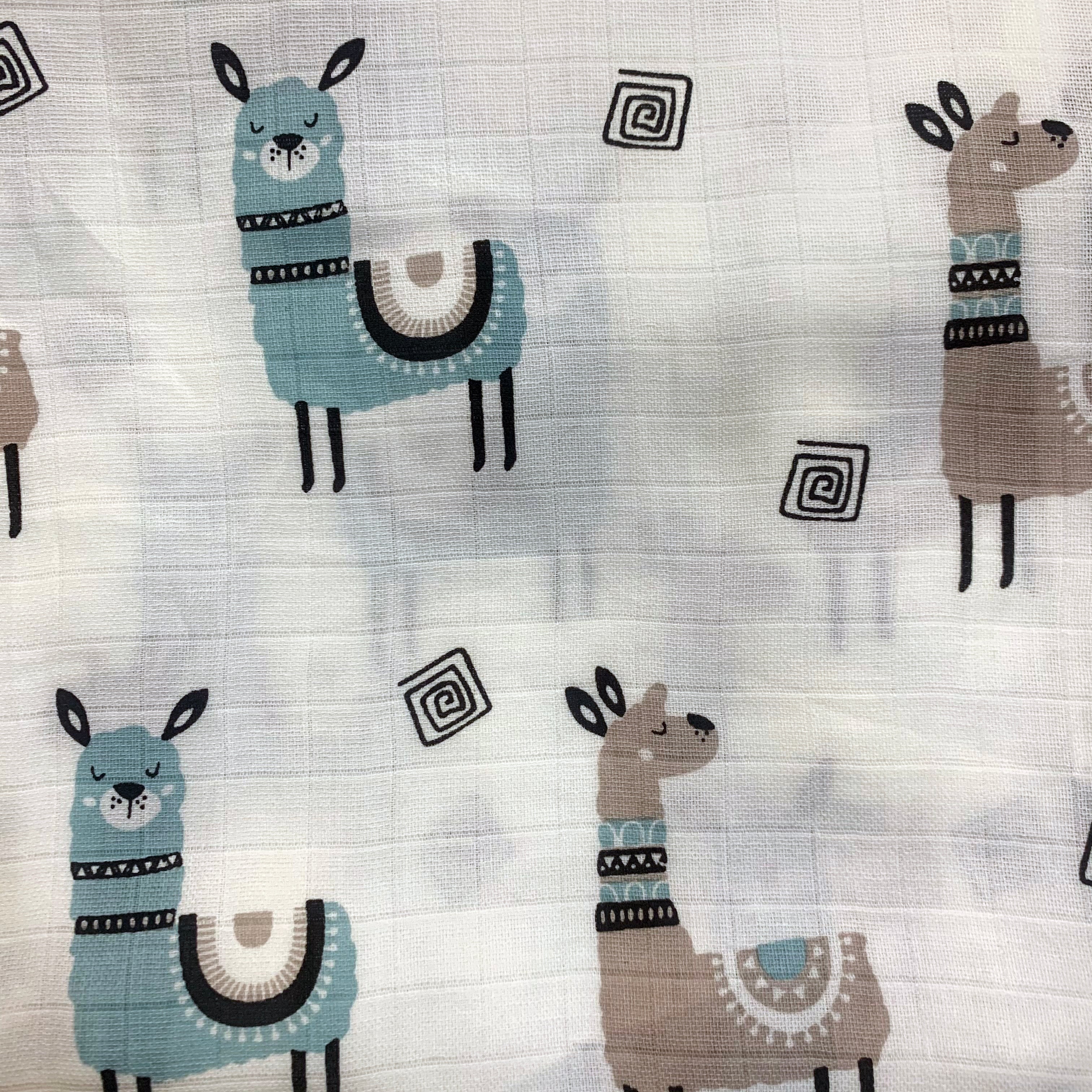 Lovely Llamas - Organic Muslin Swaddles (Set of Two) - Oranges and Lemons