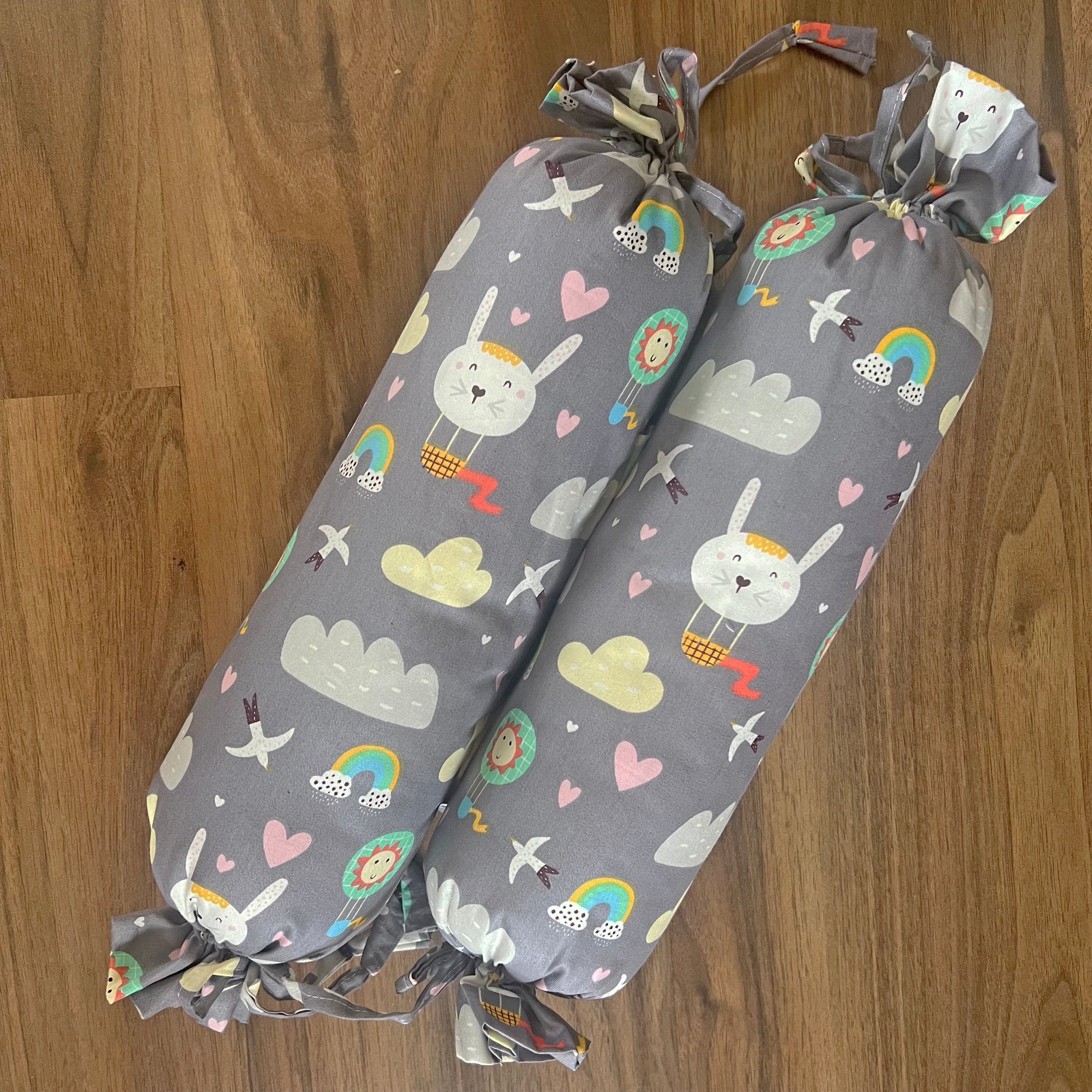 Baby Pillow and Bolster Cushions Set - Grey - Oranges and Lemons