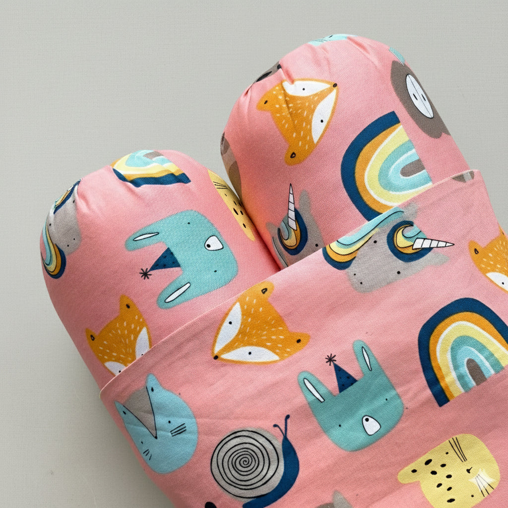 Baby Anti Roll Pillow - Pink - Oranges and Lemons