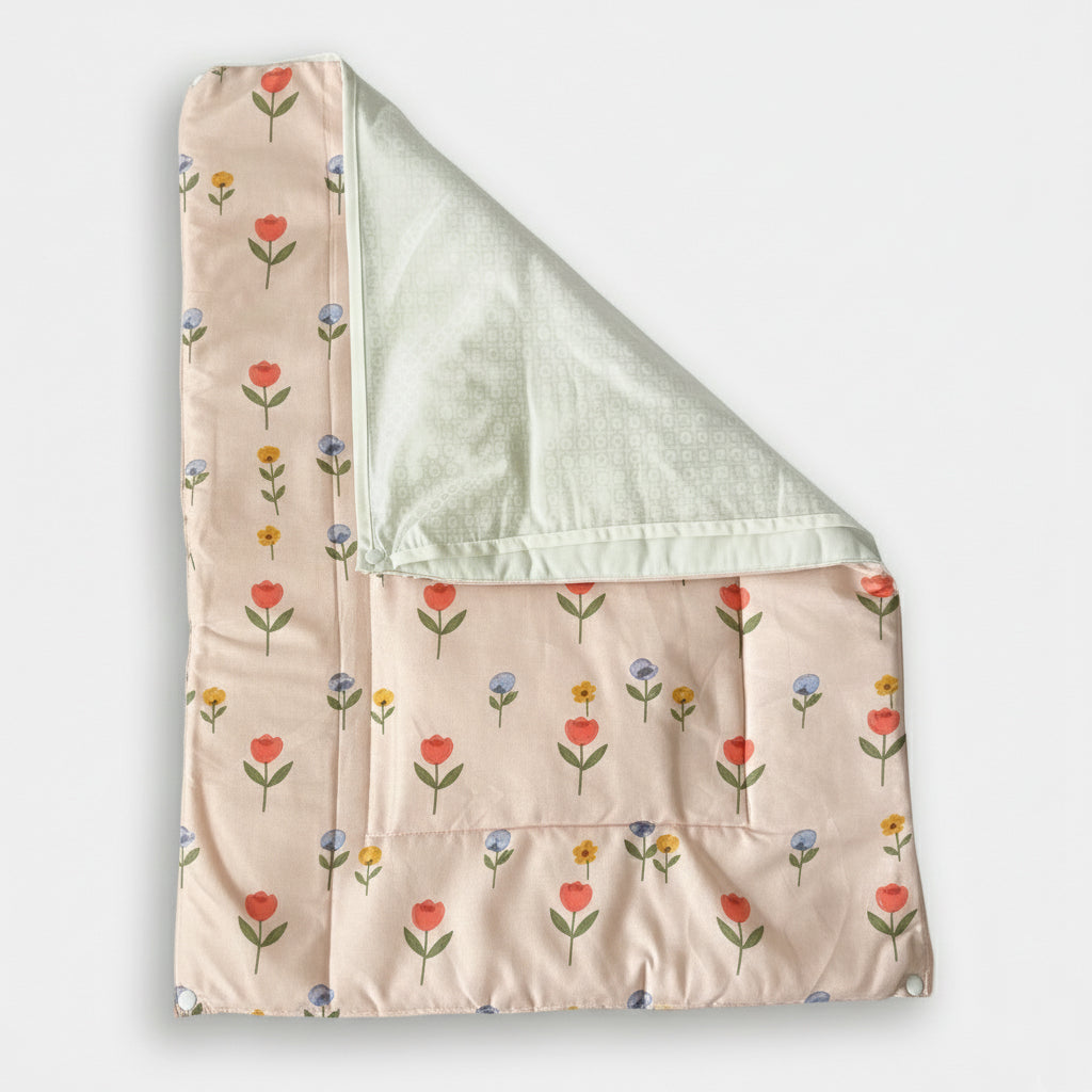 Tulip Bloom - Re-usable diaper changing mat - Pink - Oranges and Lemons