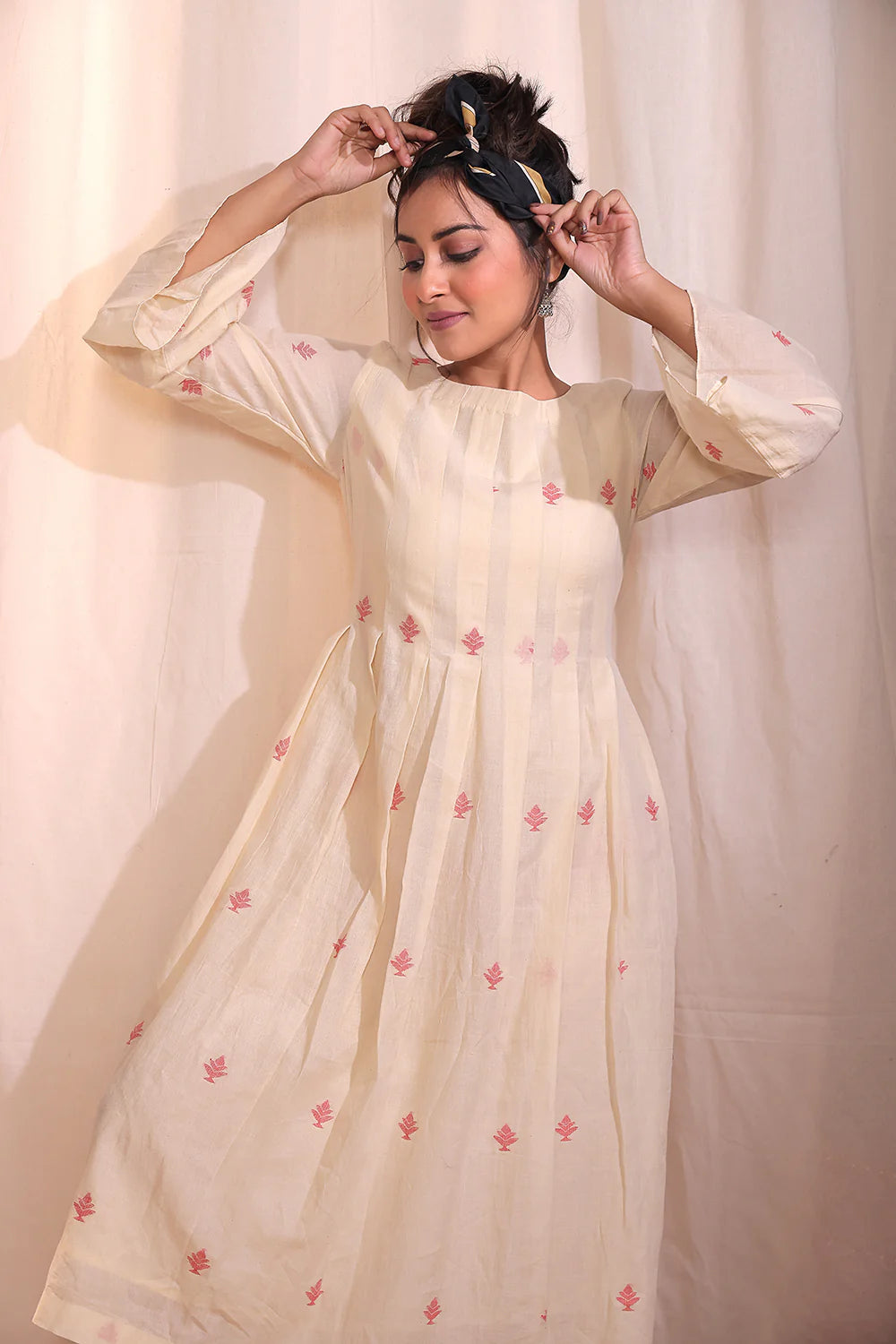 Redwood Jamdani Dress-Sutra Art of Clothing