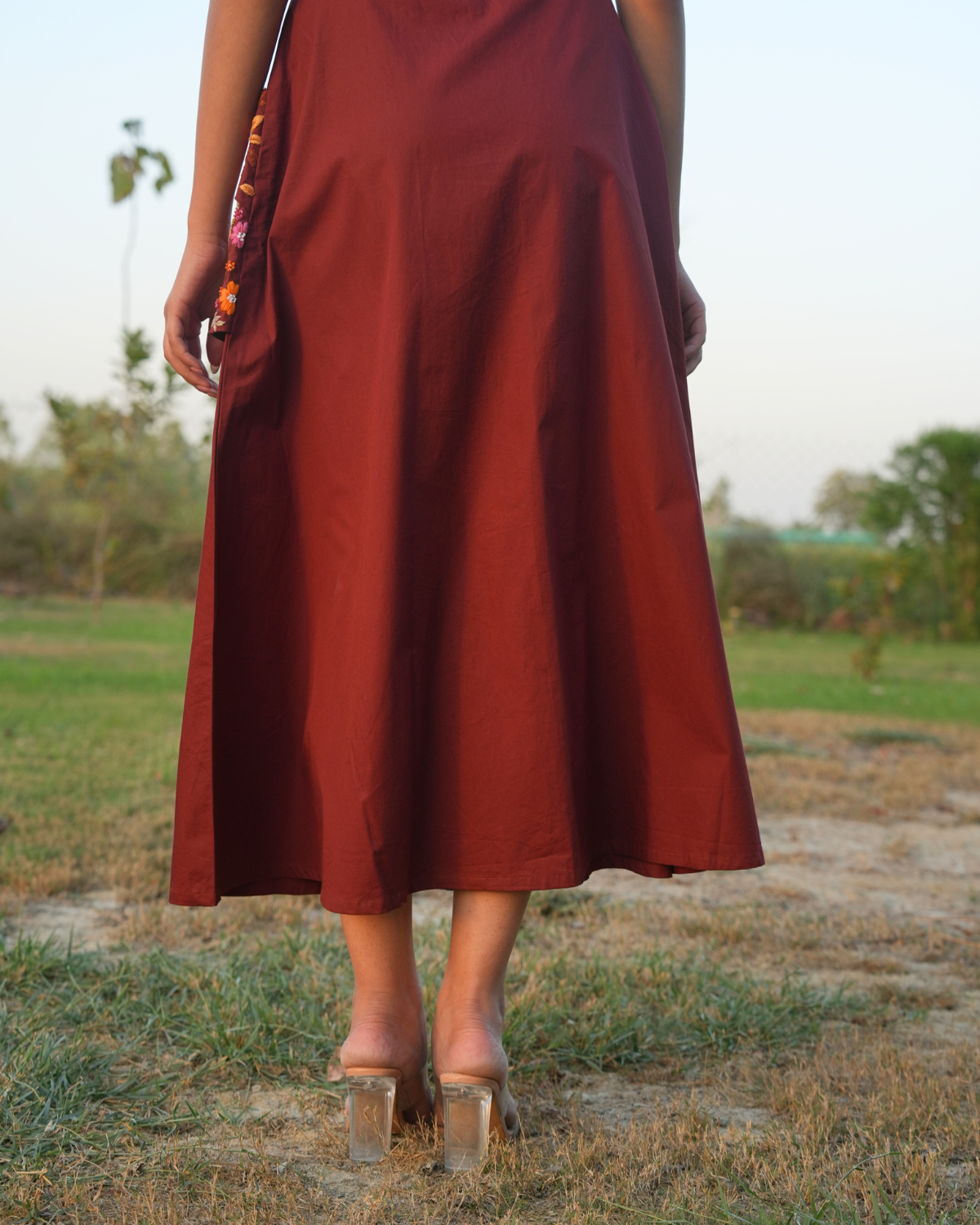 Lavina Hand-Embroidered Long Skirt – hand-embroidered 100% cotton – RASRA MAI