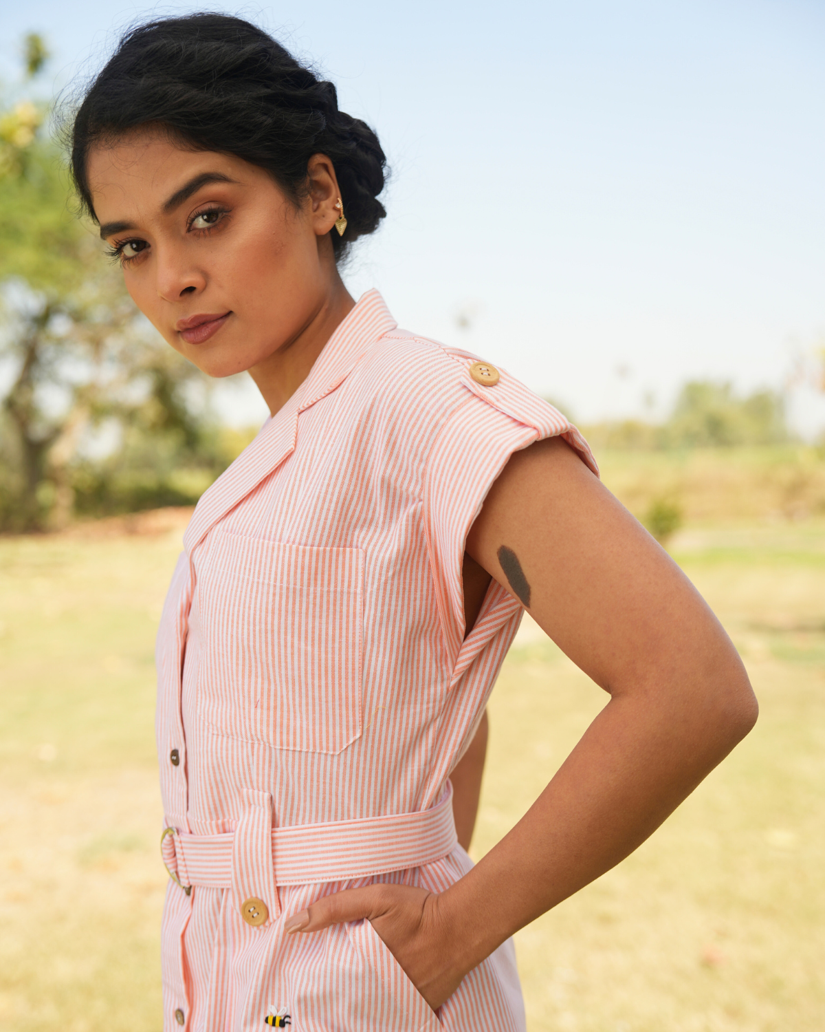 Aisha Hand-Embroidered Midi Dress – hand-embroidered 100% cotton – RASRA MAI