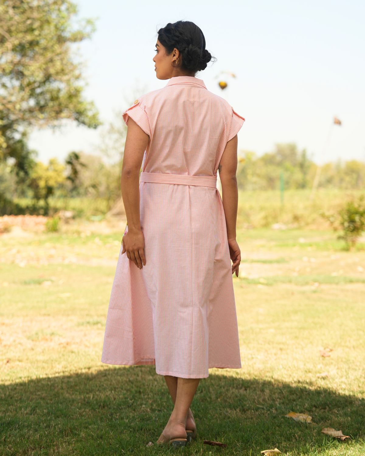 Aisha Hand-Embroidered Midi Dress – hand-embroidered 100% cotton – RASRA MAI