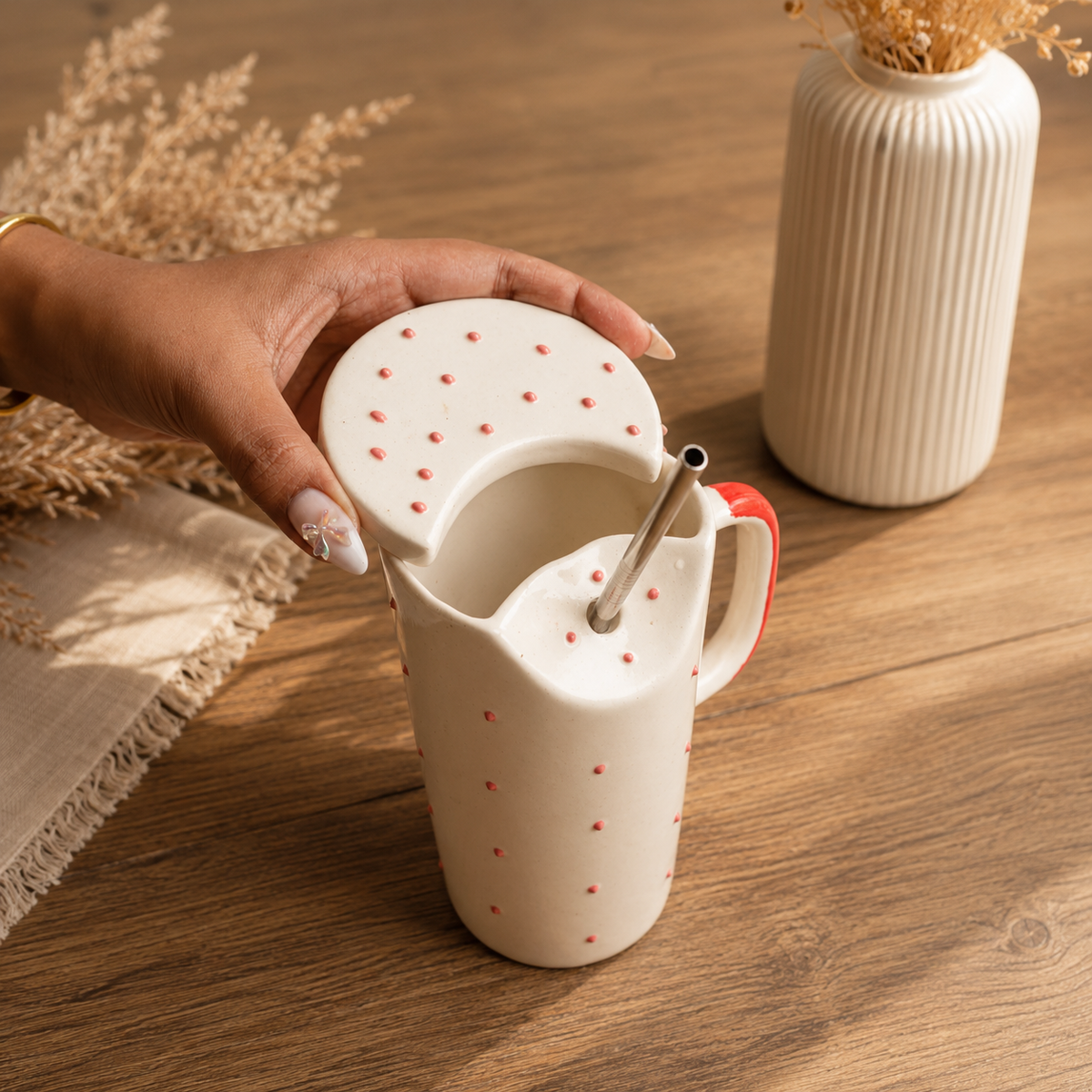 Artecasa Crimson Ceramic Sipper Hamper | Premium Raksha Bandhan Gift Hamper - https://artecasa.in/