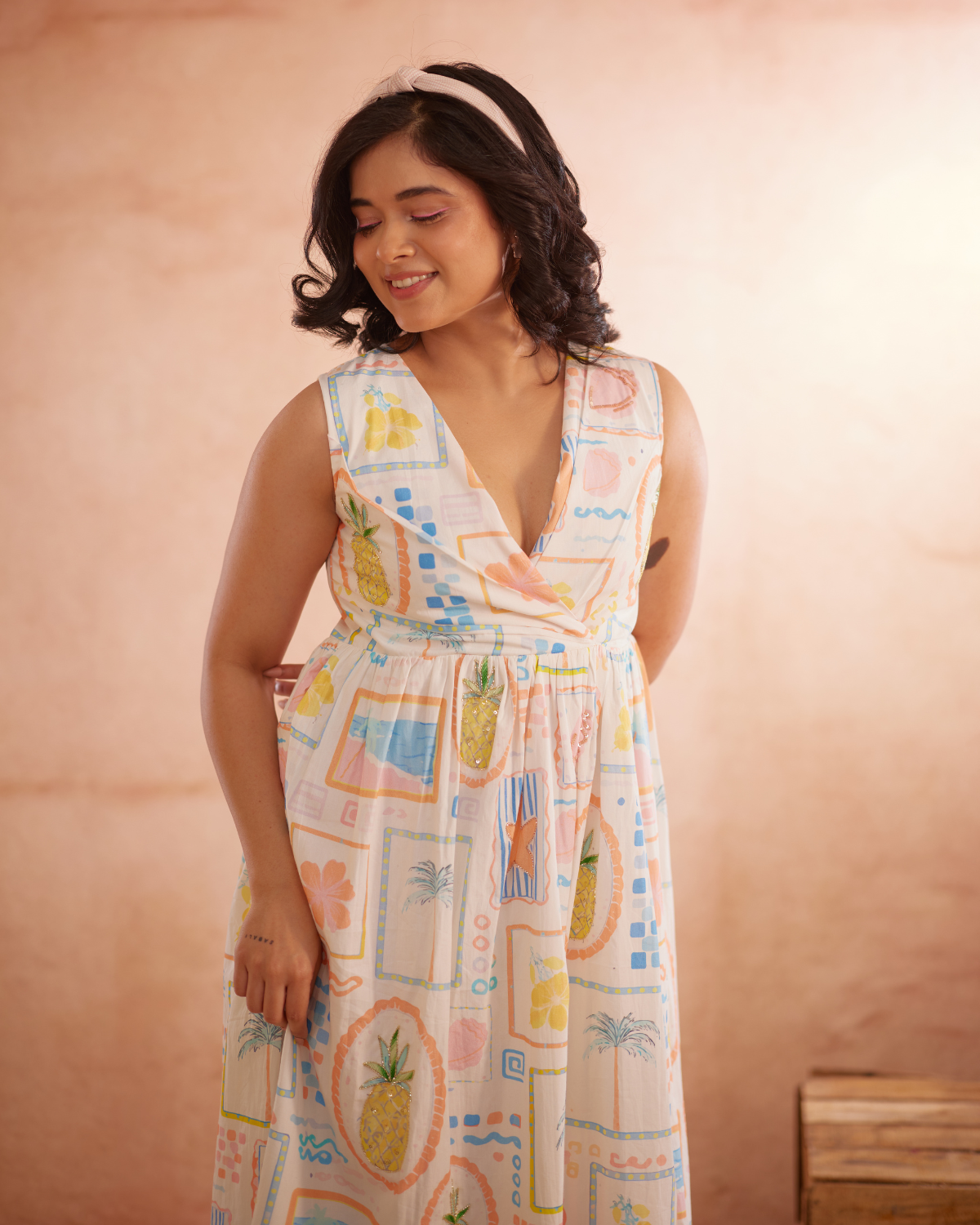 Miyaahh Hand-Embroidered Tropical Midi Dress – hand-embroidered 100% cotton – RASRA MAI