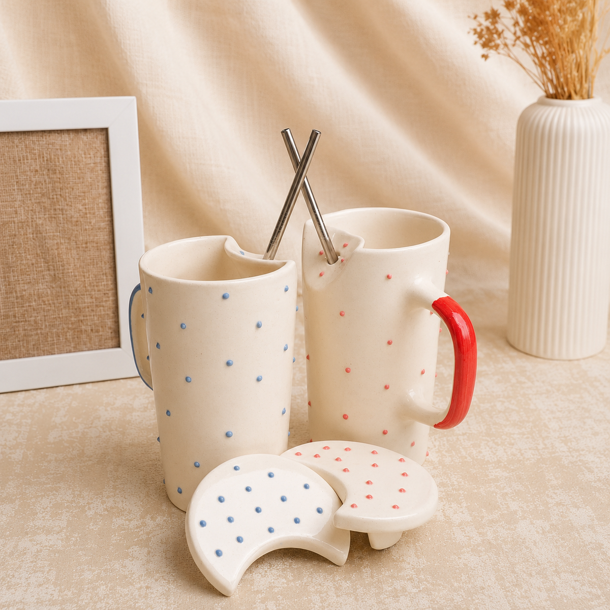Perfect Jodi Rakhi Gift Hamper | Premium Bhai Bhabhi Rakhi Gift Set with Ceramic Tumbler - https://artecasa.in/