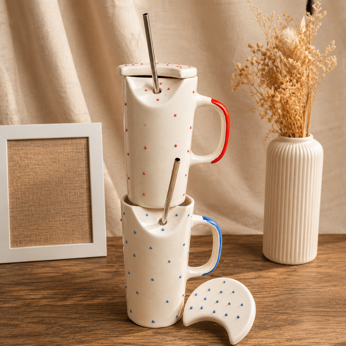 Perfect Jodi Rakhi Gift Hamper | Premium Bhai Bhabhi Rakhi Gift Set with Ceramic Tumbler - https://artecasa.in/