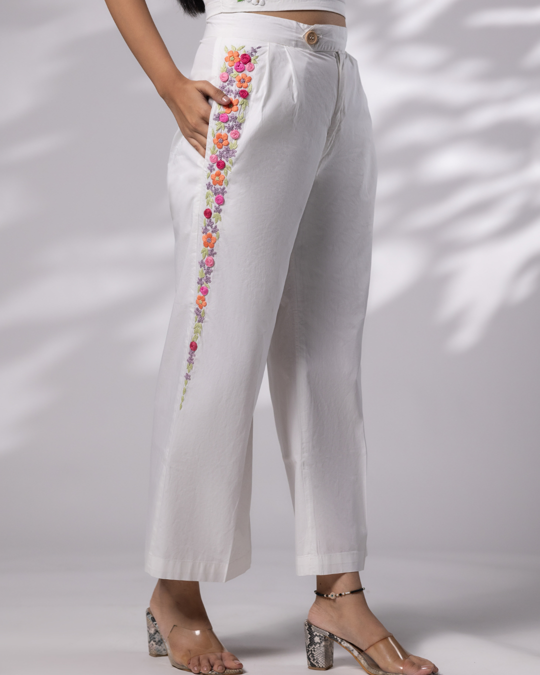 Zoya Hand-Embroidered Pant – hand-embroidered 100% cotton – RASRA MAI