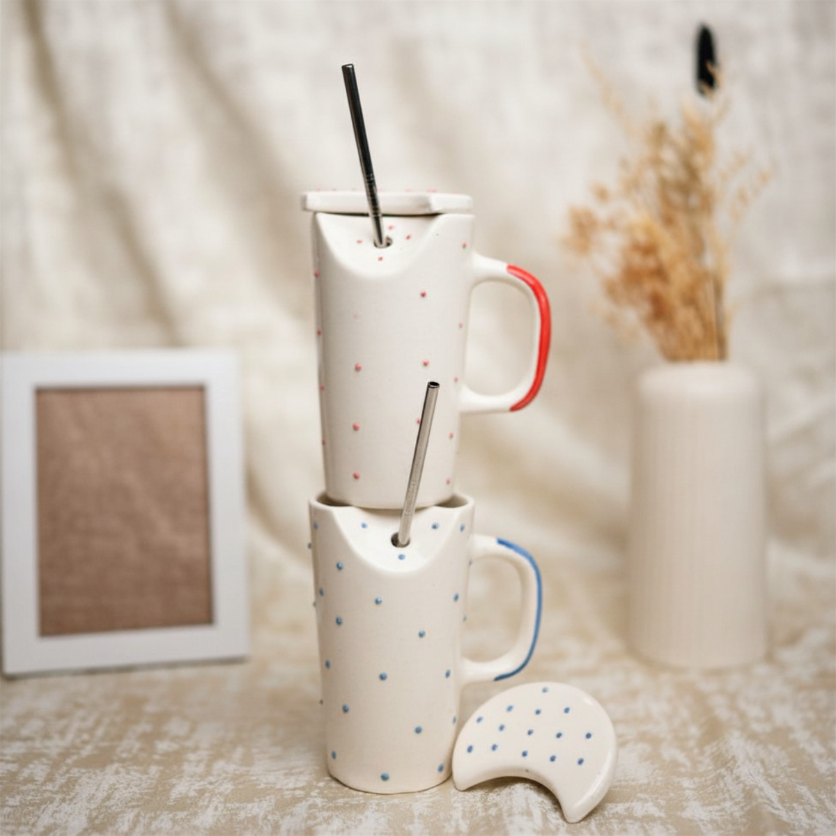 Perfect Jodi Rakhi Gift Hamper | Premium Bhai Bhabhi Rakhi Gift Set with Ceramic Tumbler - https://artecasa.in/