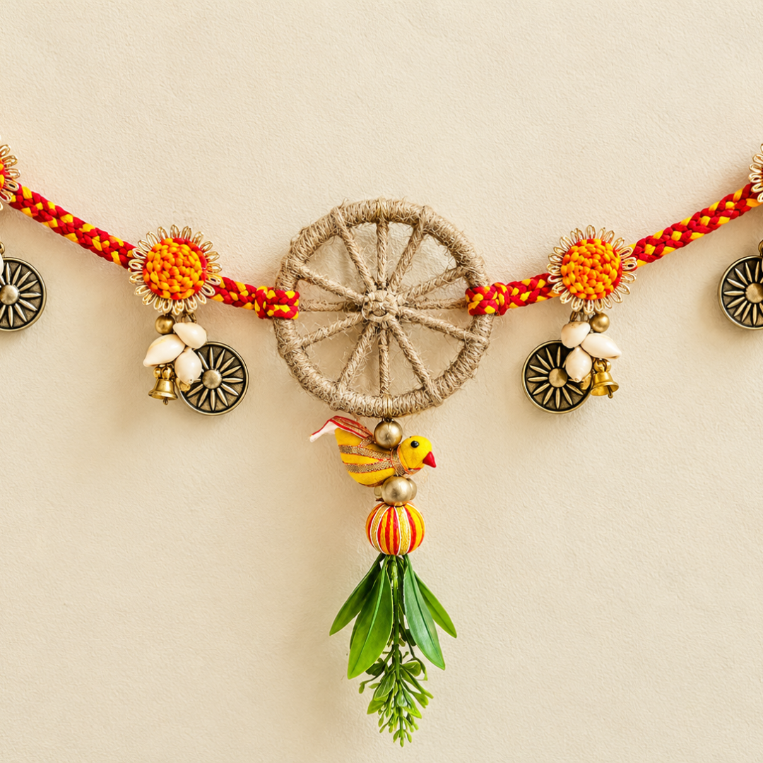 Laal Utsav Red Potli & Toran Set – Traditional Diwali Door Décor - https://artecasa.in/