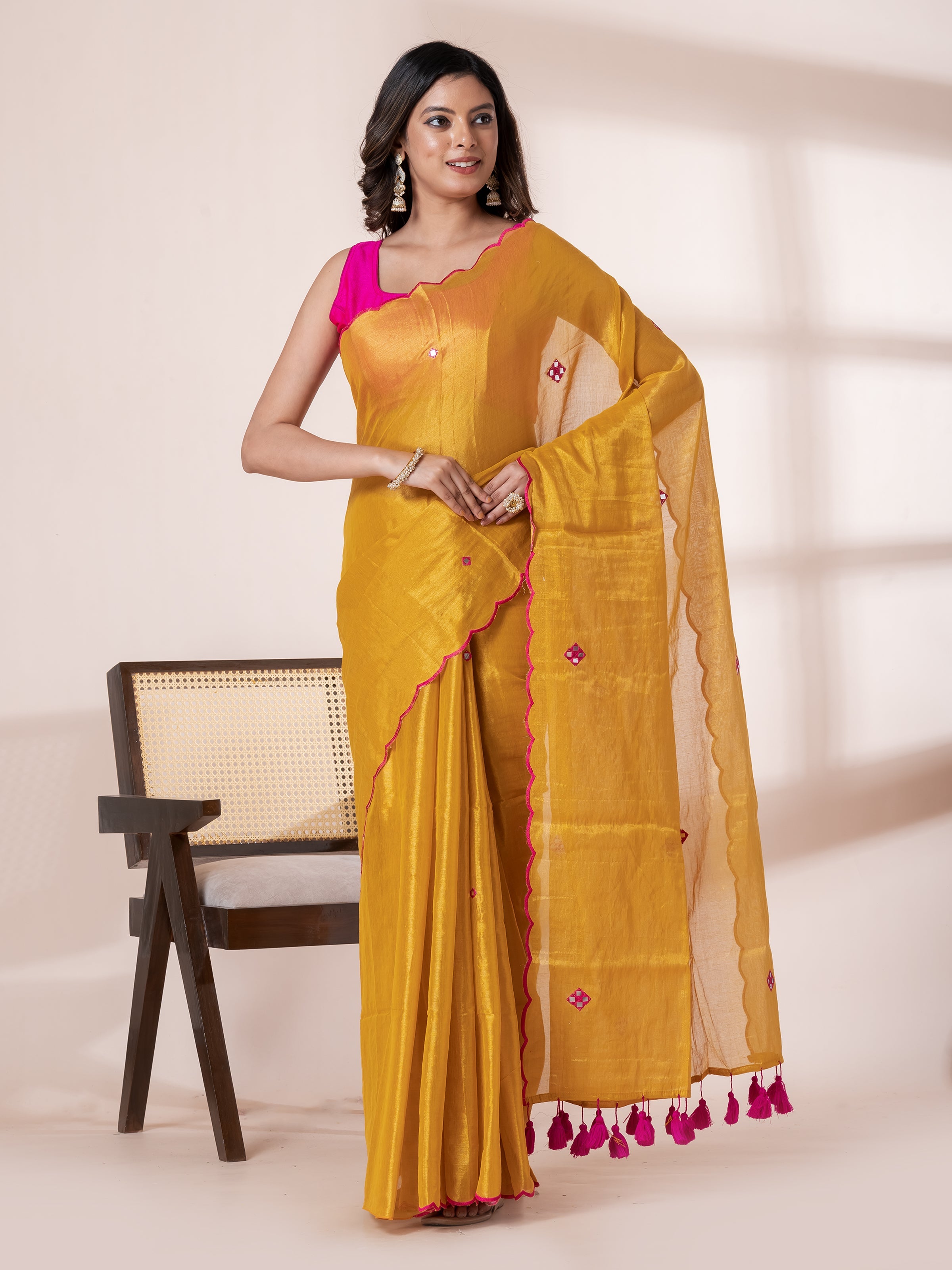 Rangtara tissue saree featuring graceful zari motifs for wedding occasions