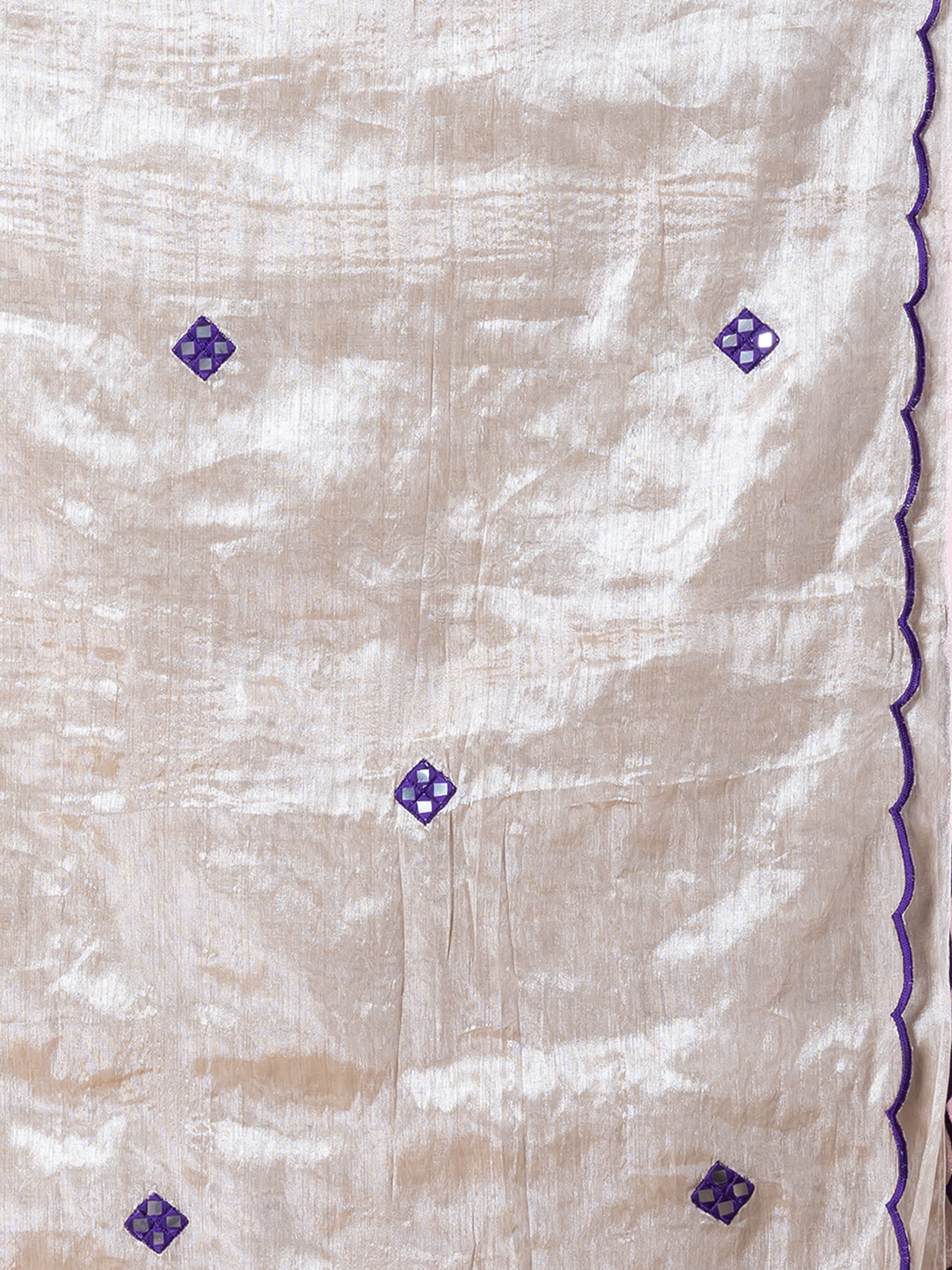 Designer silver purple tissue saree for festive celebrations by Shop AaMe