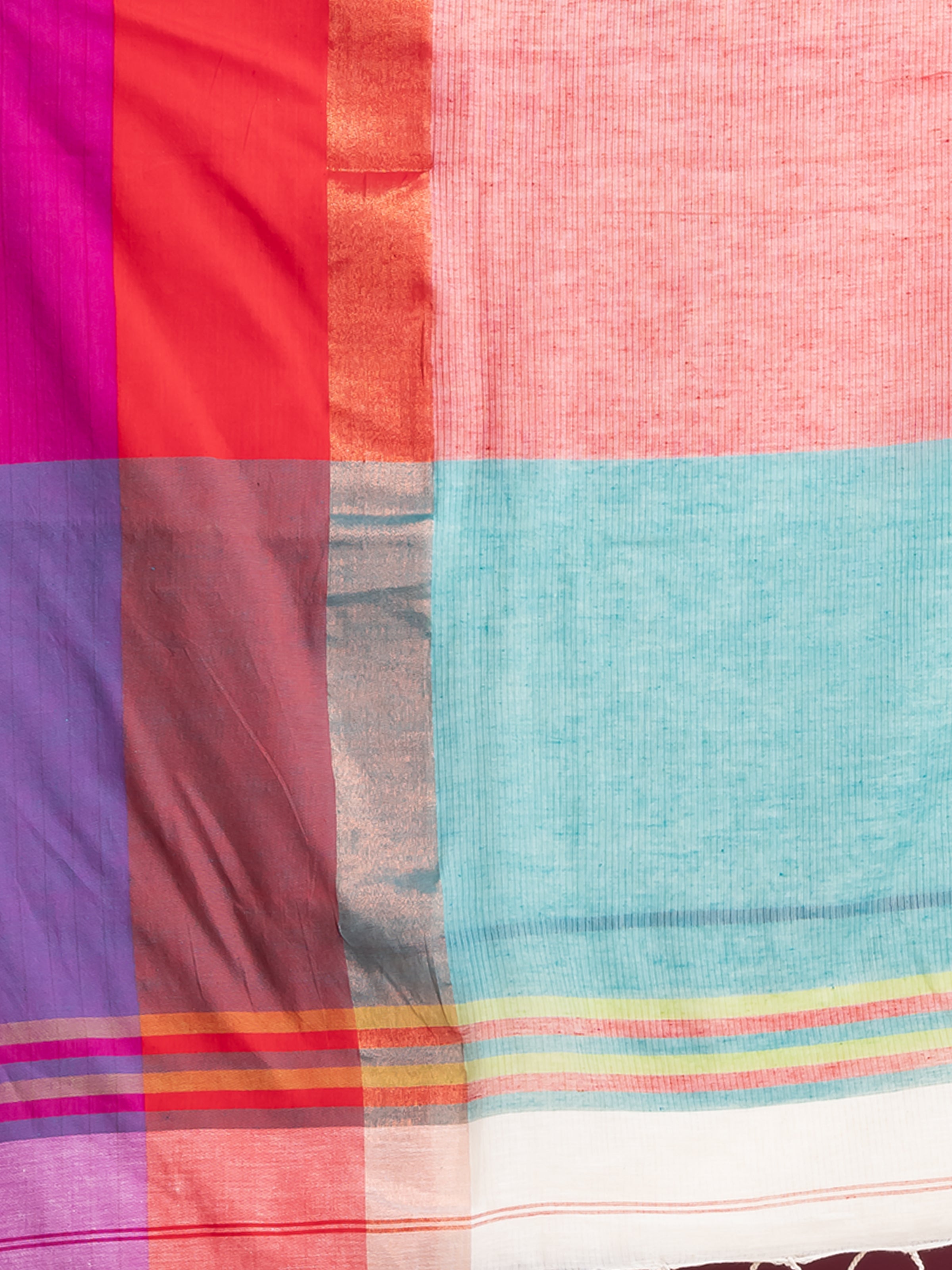 Designer khaadi cotton white multicolored saree by ShopAaMe for everyday and festive wear
