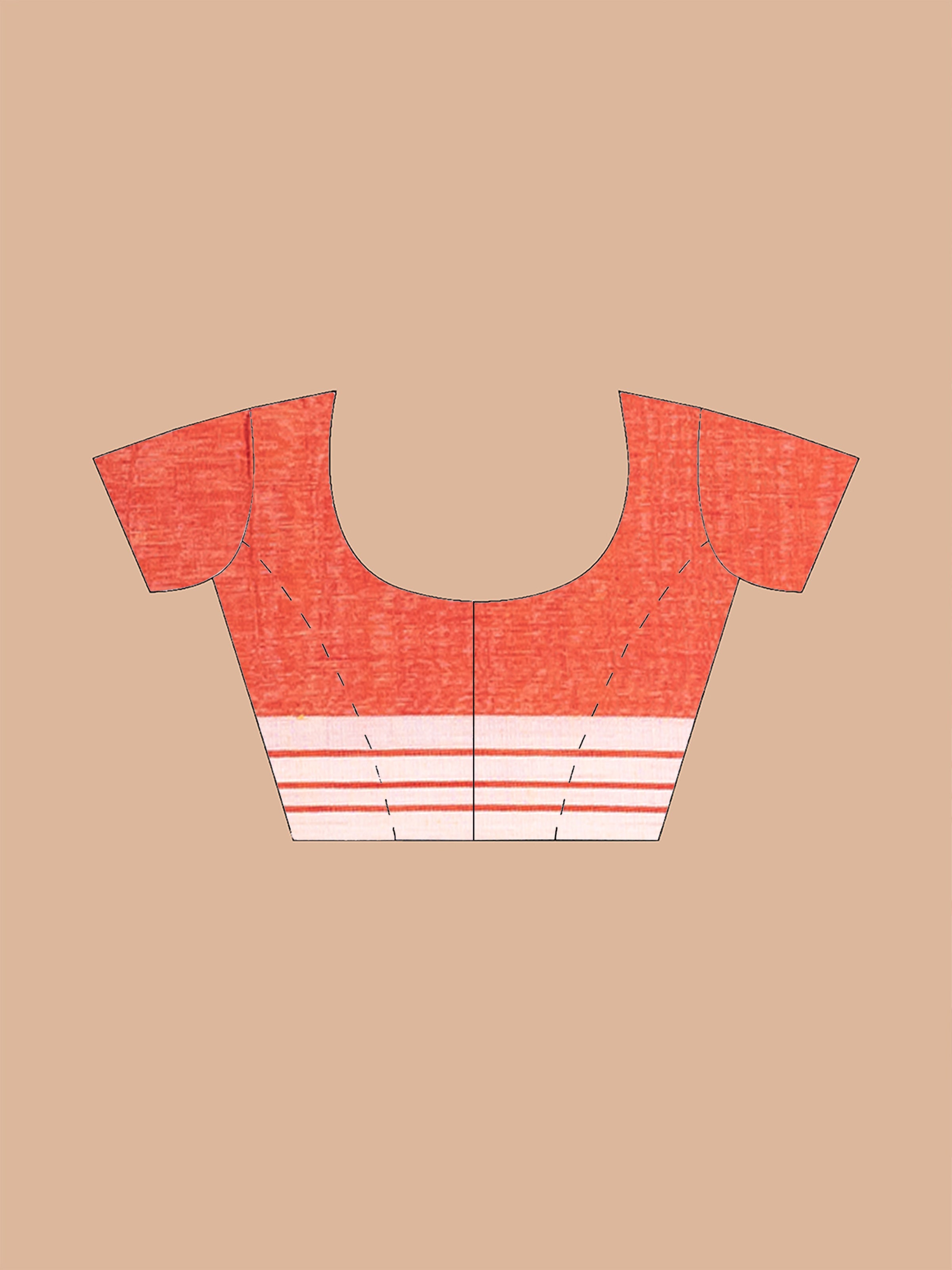 Handloom cotton orange blouse piece by Shopaame.