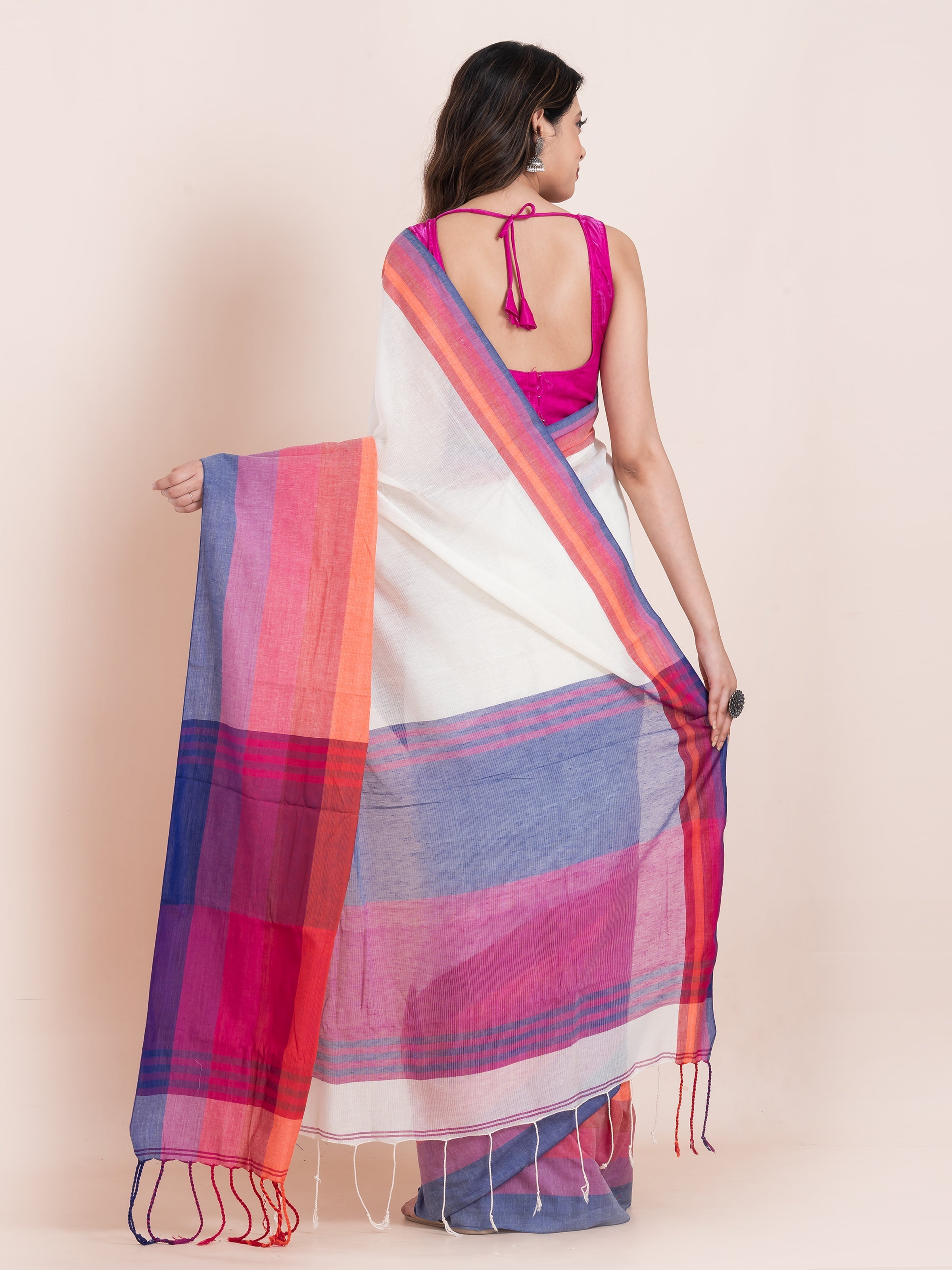 Sunbow yellow khadi cotton saree from ShopAaMe crafted in breathable cotton for all-day comfort