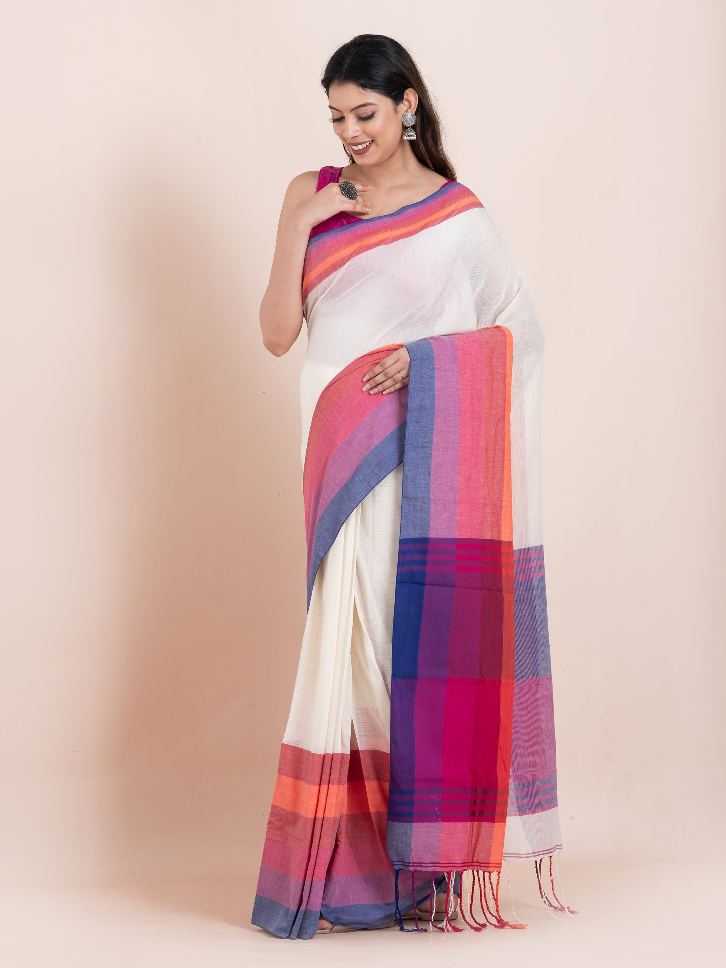 ShopAaMe Sunbow khadi cotton saree showcasing a vibrant yellow hue and timeless handcrafted appeal