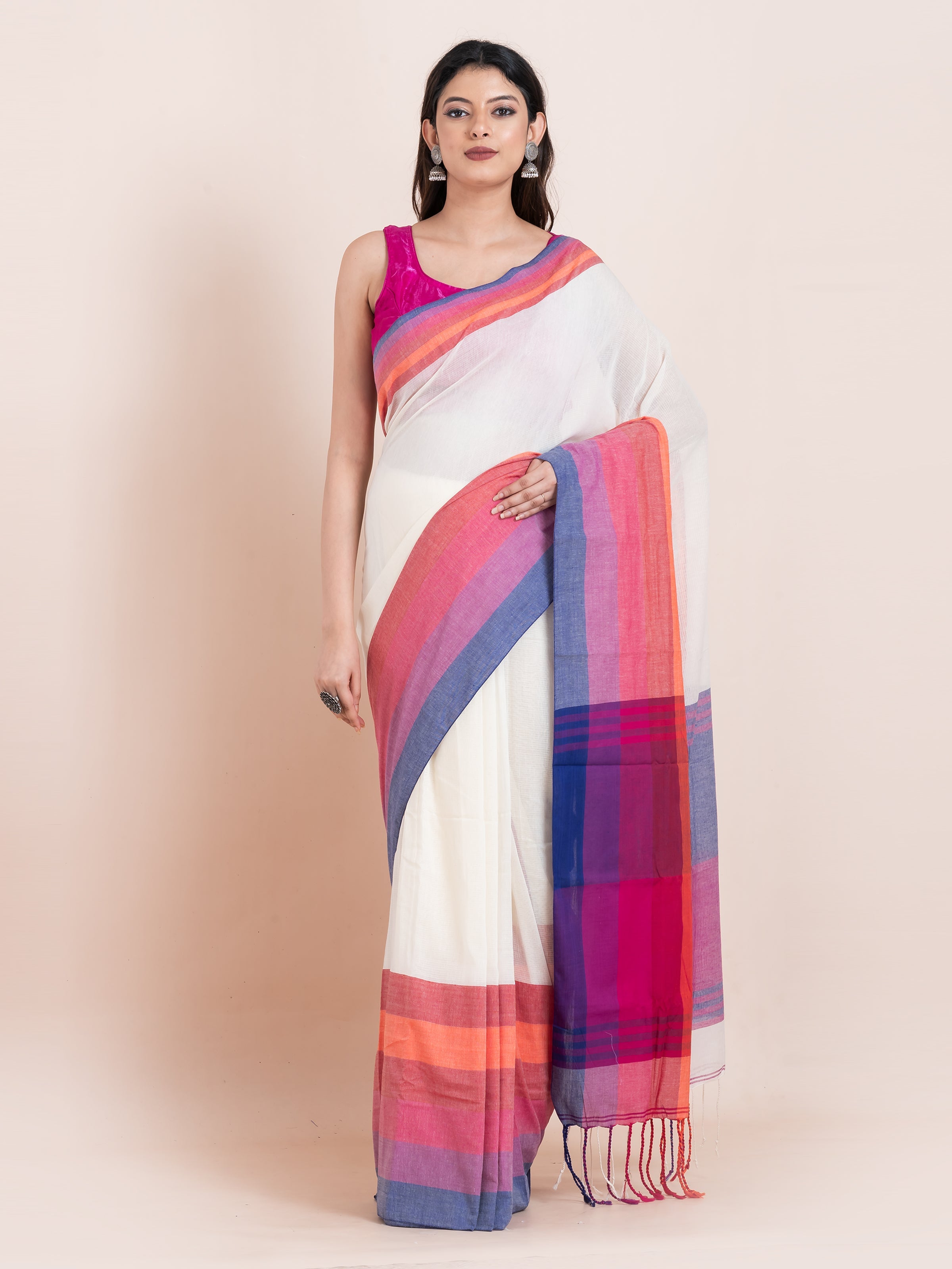 Traditional yellow khadi cotton saree from ShopAaMe designed for comfortable everyday wear and effortless elegance