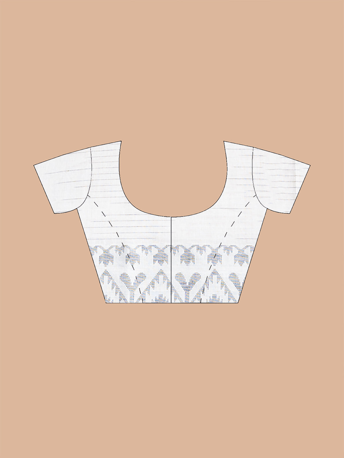 Designer white Jamdani Paar blouse piece with soft comfort and graceful styling