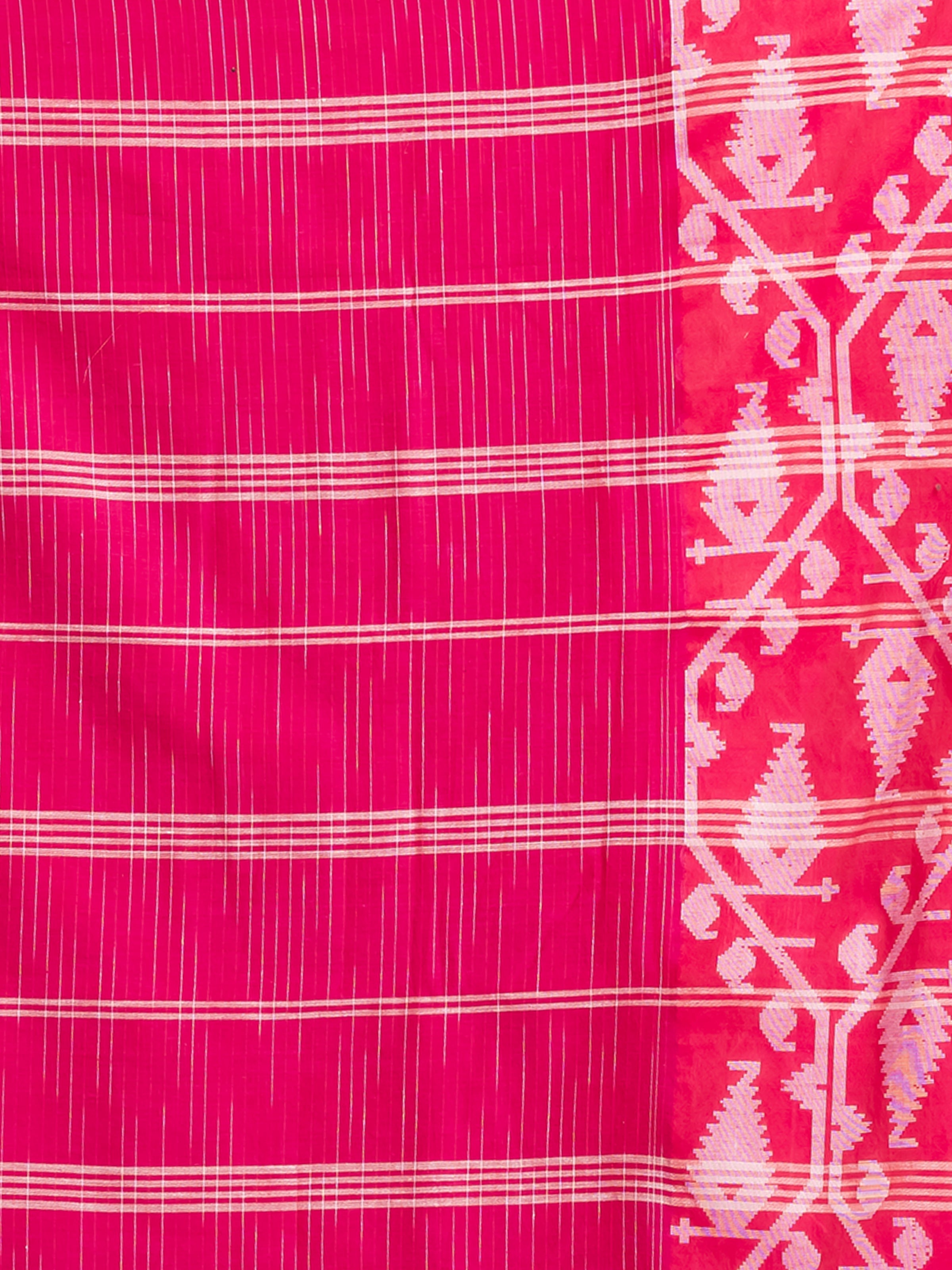 Designer Rani pink khaadi cotton saree for celebrations and ethnic styling