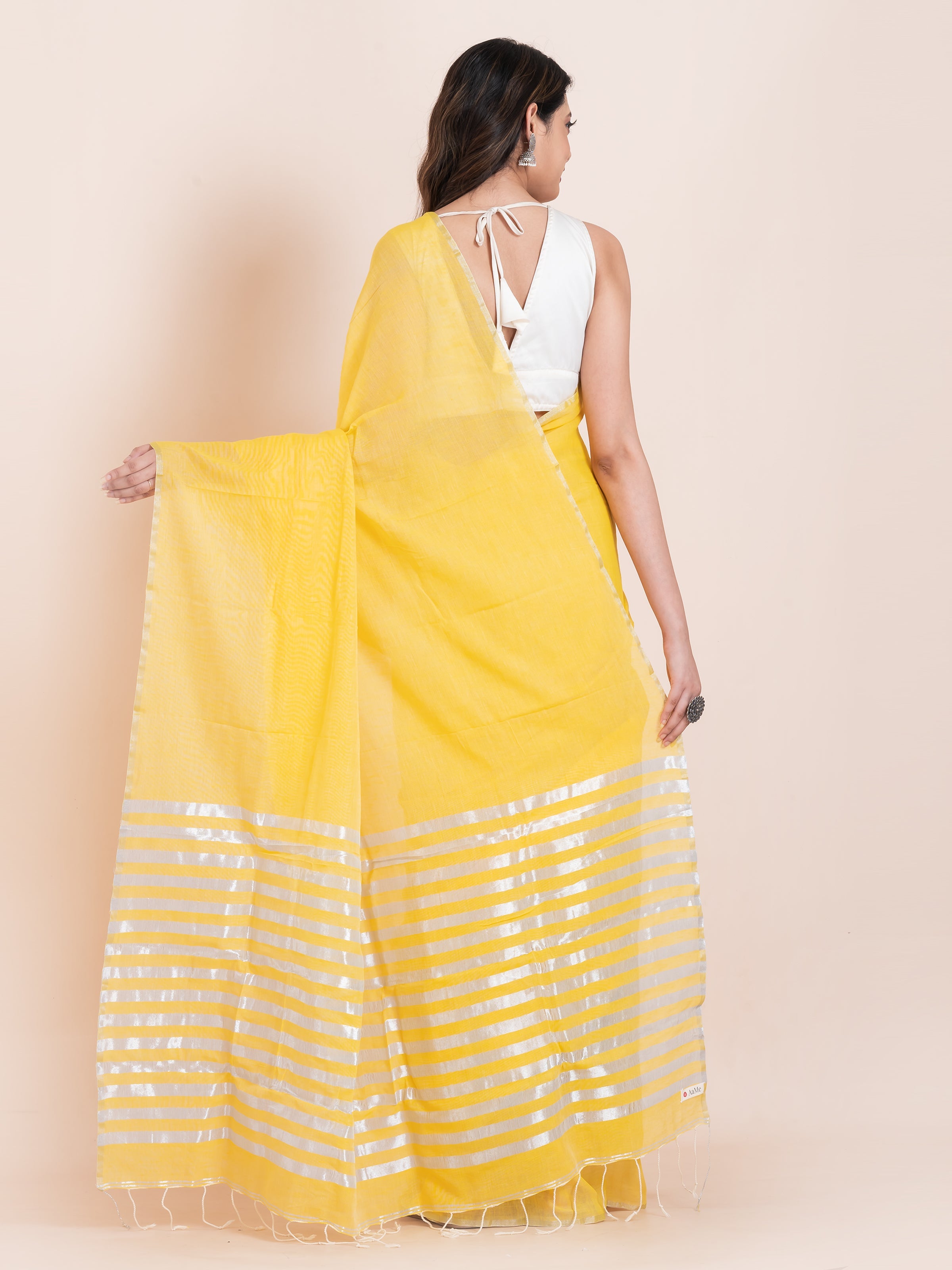 Khaadi cotton saree with warm sunset-inspired tones by Shop AaMe