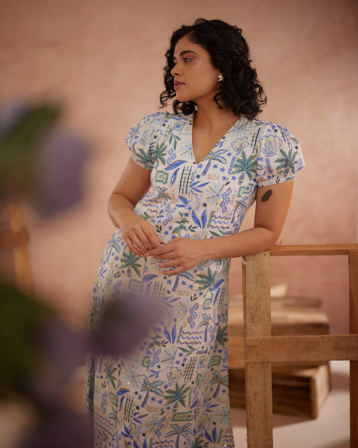 Siya Hand-Embroidered Ocean Maxi Dress – hand-embroidered 100% cotton – RASRA MAI