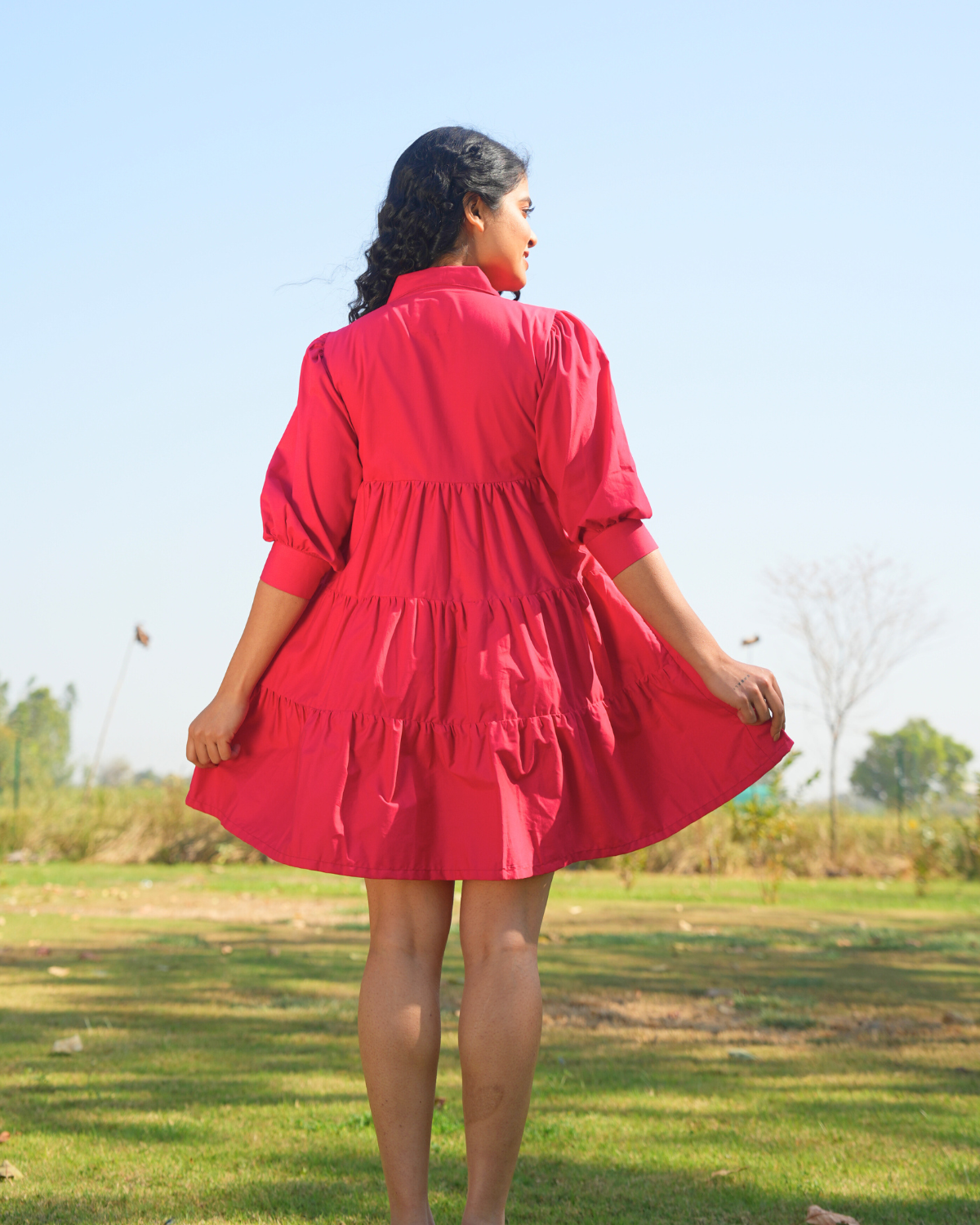 Vaanya Hand-Embroidered Short Dress – hand-embroidered 100% cotton – RASRA MAI