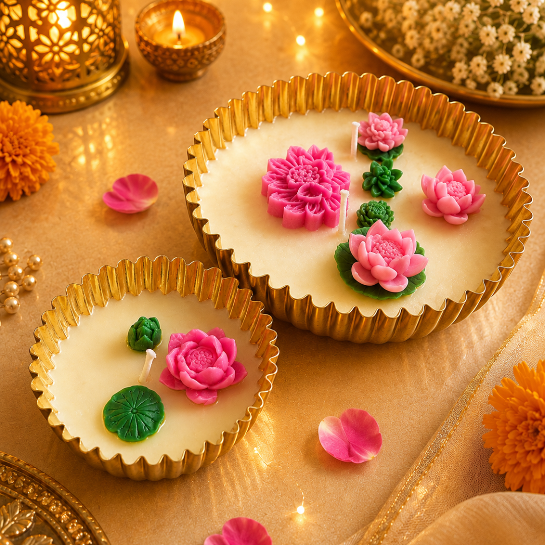 Twin Aura Urli Candle Set of 2 | Lemon Grass Diwali Candles - https://artecasa.in/