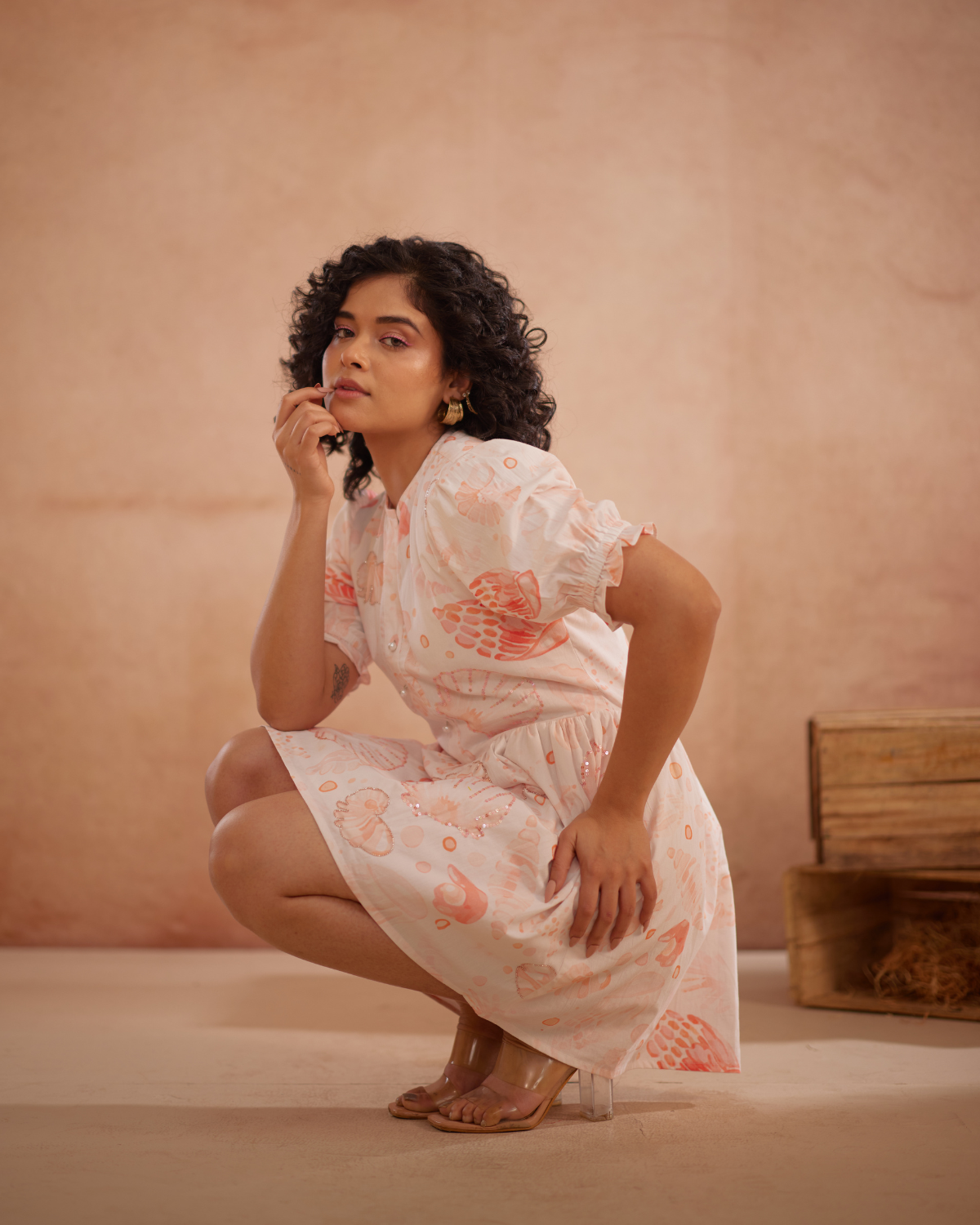Anyaa Hand-Embroidered Shell Short Dress – hand-embroidered 100% cotton – RASRA MAI