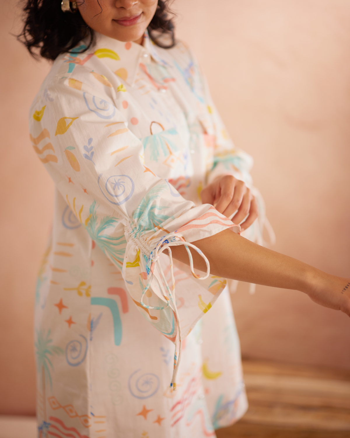 Piah Hand-Embroidered Summer Shirt Dress – hand-embroidered 100% cotton – RASRA MAI