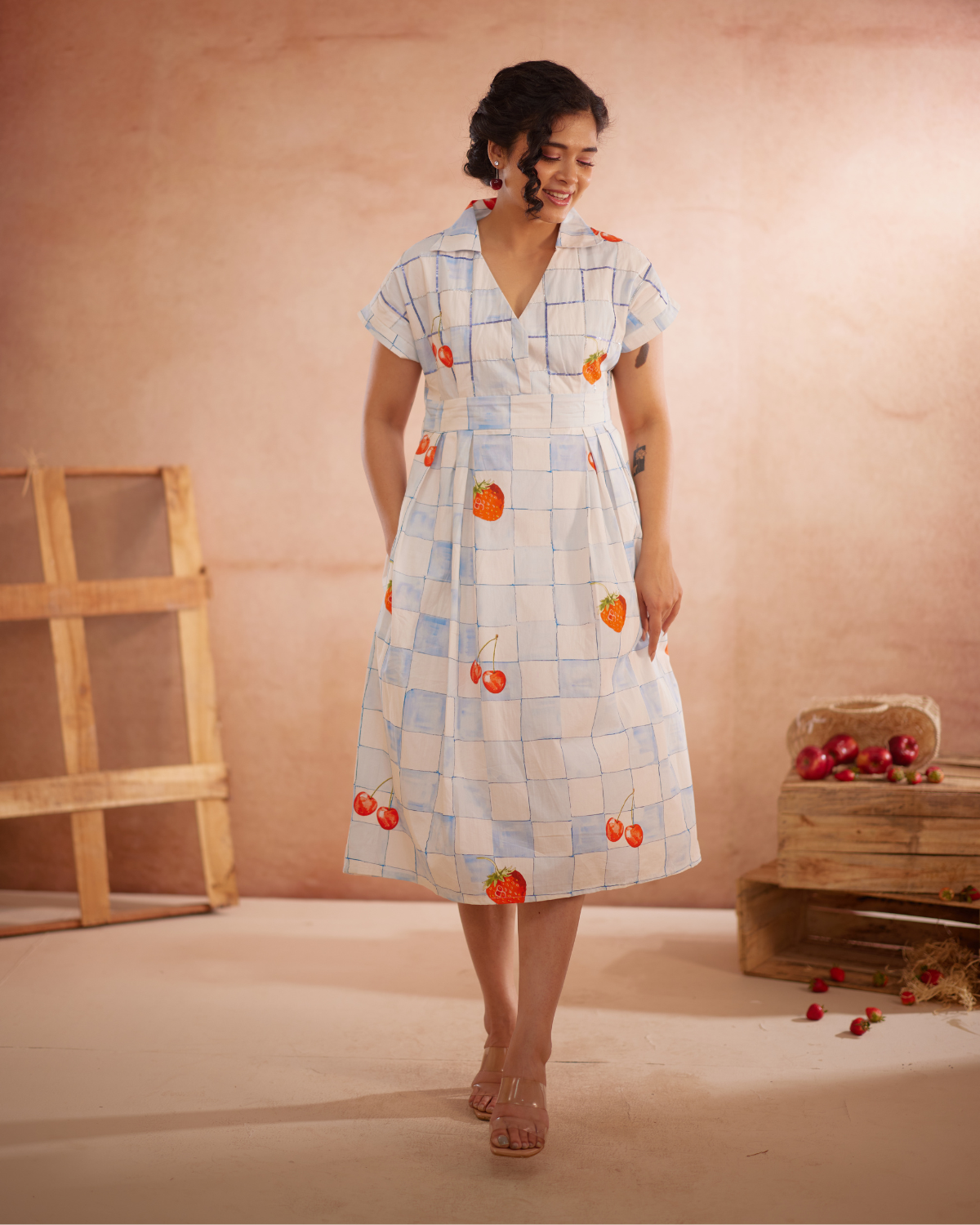 Cherri Hand-Embroidered Summer Midi Dress – hand-embroidered 100% cotton – RASRA MAI