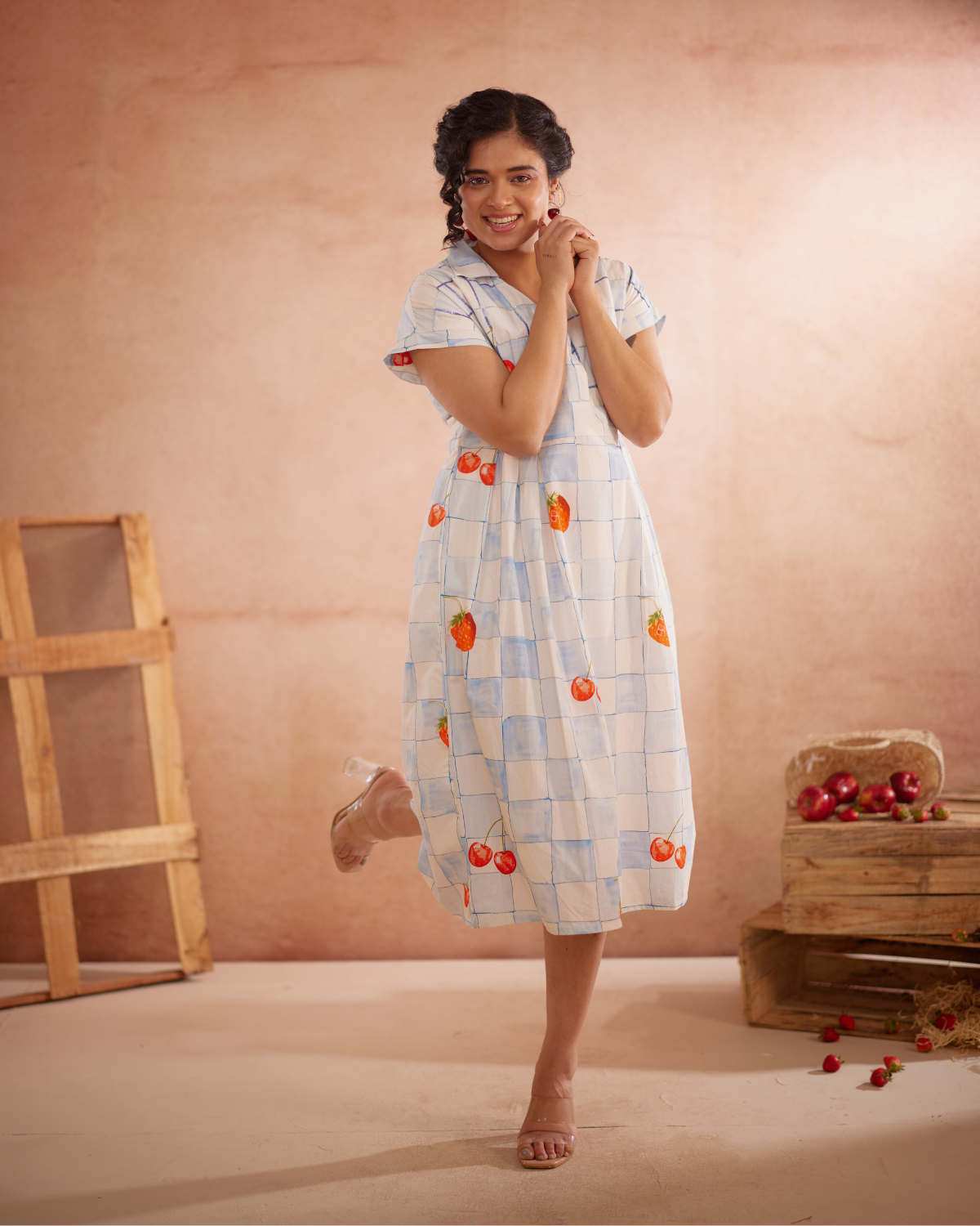 Cherri Hand-Embroidered Summer Midi Dress – hand-embroidered 100% cotton – RASRA MAI