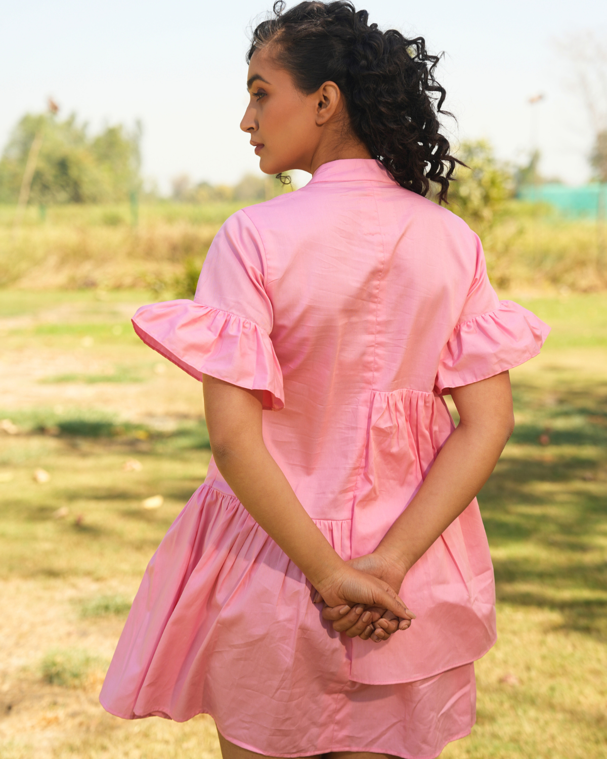 Aasshna Hand-Embroidered Short Dress – hand-embroidered 100% cotton – RASRA MAI