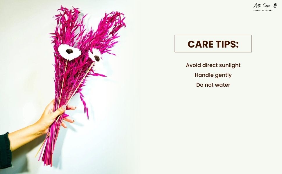 Pink Oats Sunflower Bunch – Premium Dried Flower Arrangement - https://artecasa.in/
