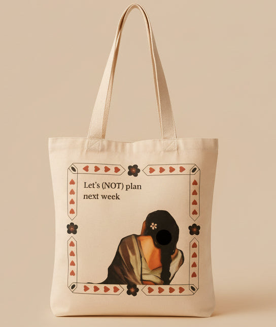 Sustainable cotton tote bag for books and daily essentials
