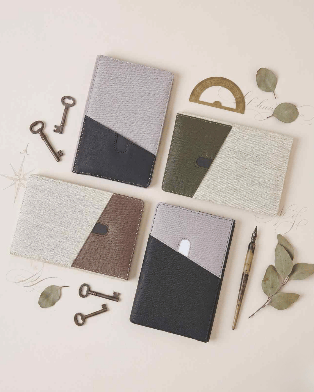 Hemp Dual Tone A5 Non-Dated Diary with Pocket | The Label Gaia