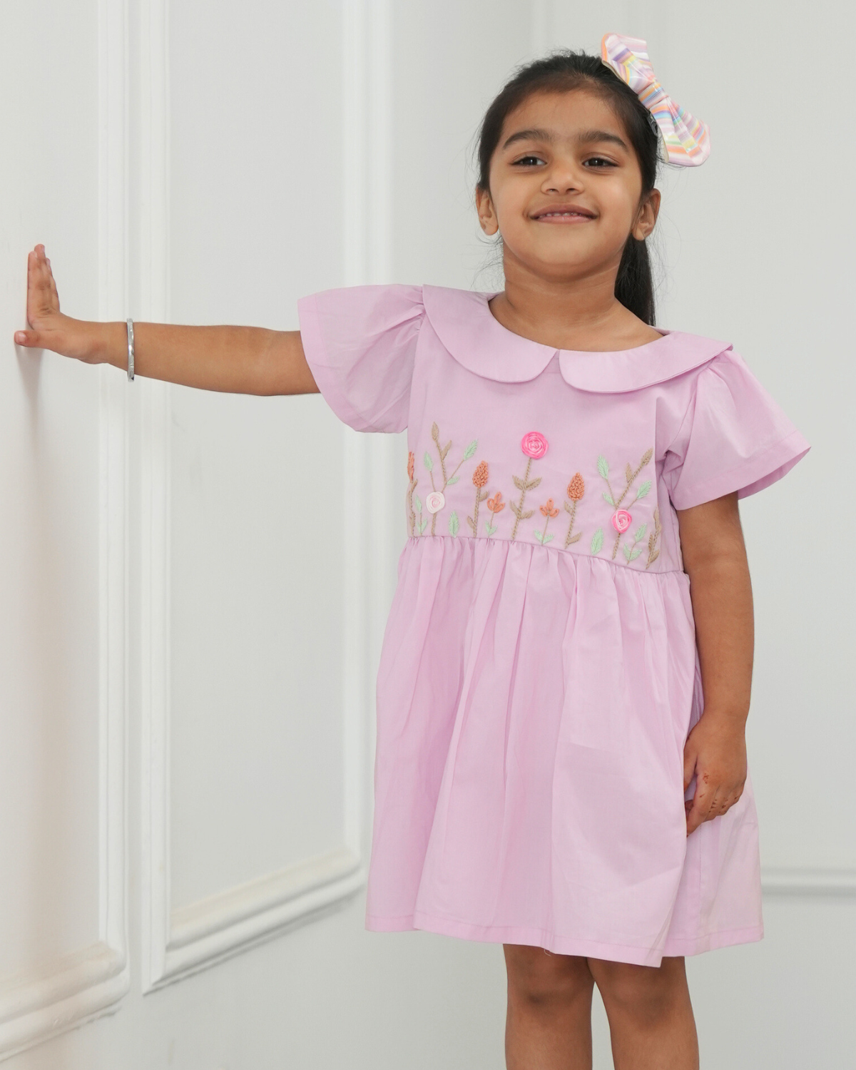 Veda Hand-Embroidered Dress – hand-embroidered 100% cotton – RASRA MAI