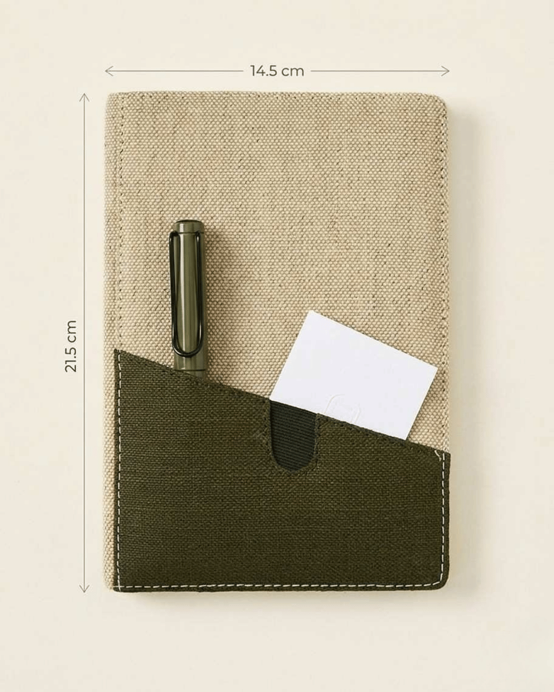 Hemp Dual Tone A5 Non-Dated Diary with Pocket | The Label Gaia
