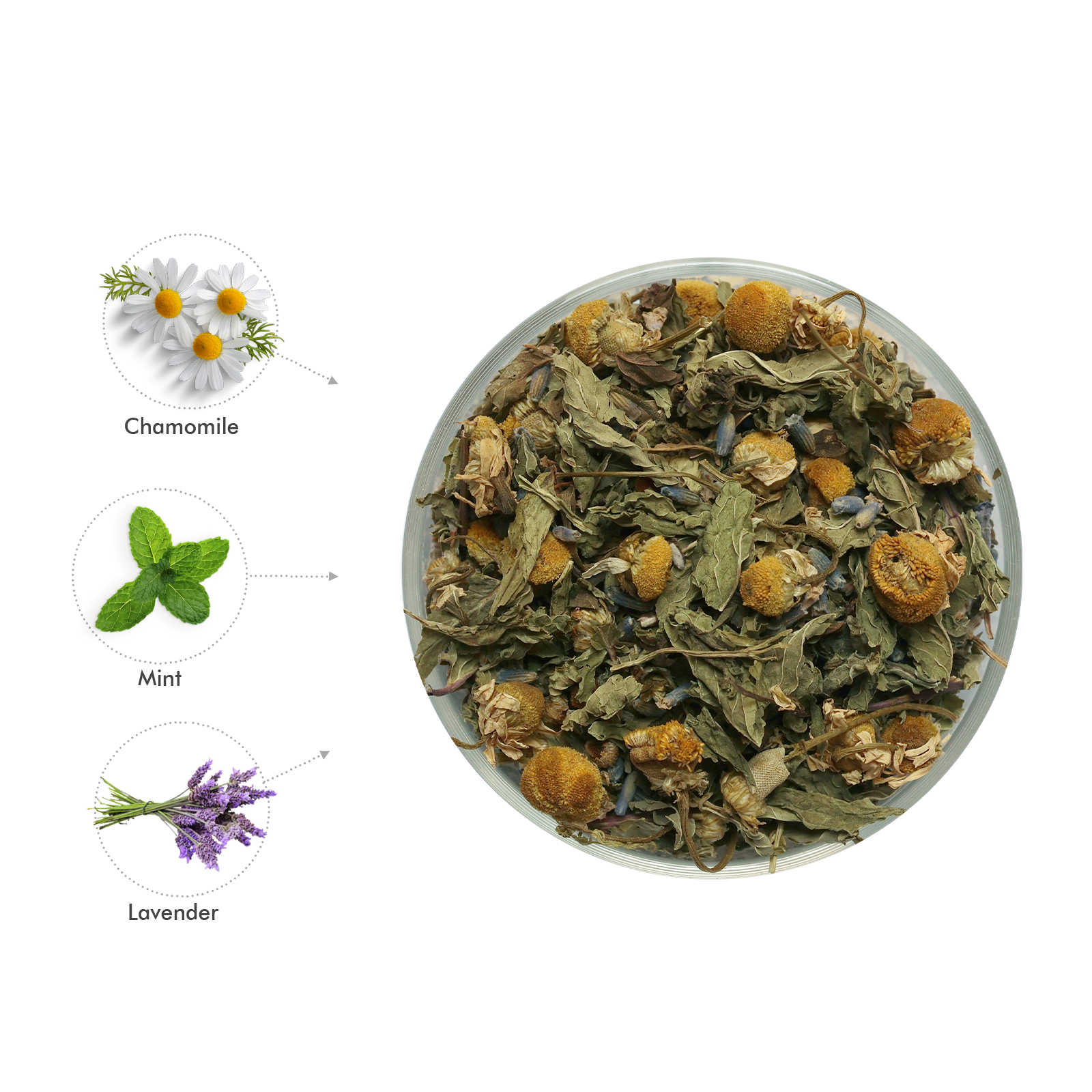 Chamomile Lavender Herbal Tea Bags | Calm - 15 Count - CELESTE