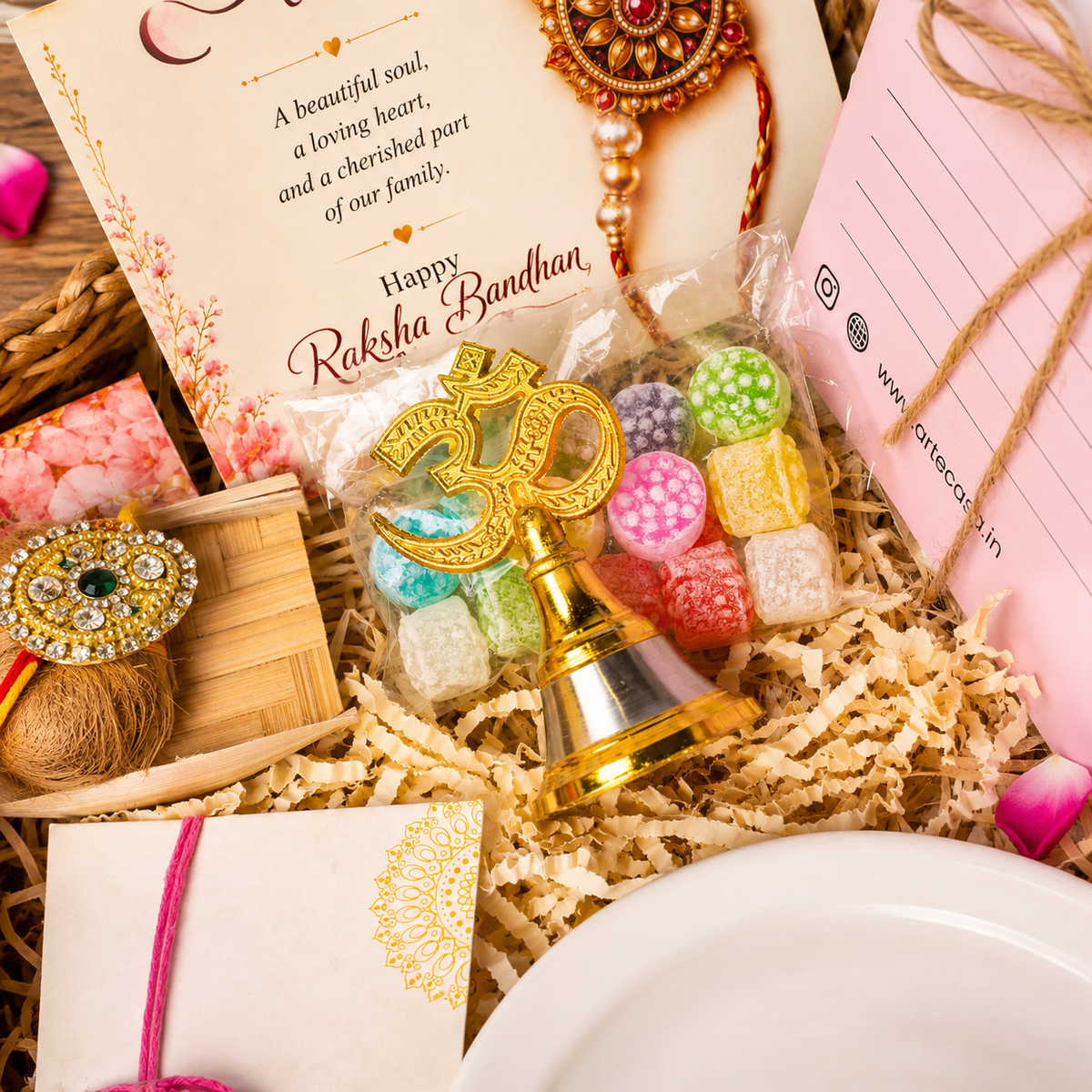 Pooja Loving Bhabhi Shubh Aashirwad Rakhi Hamper - https://artecasa.in/
