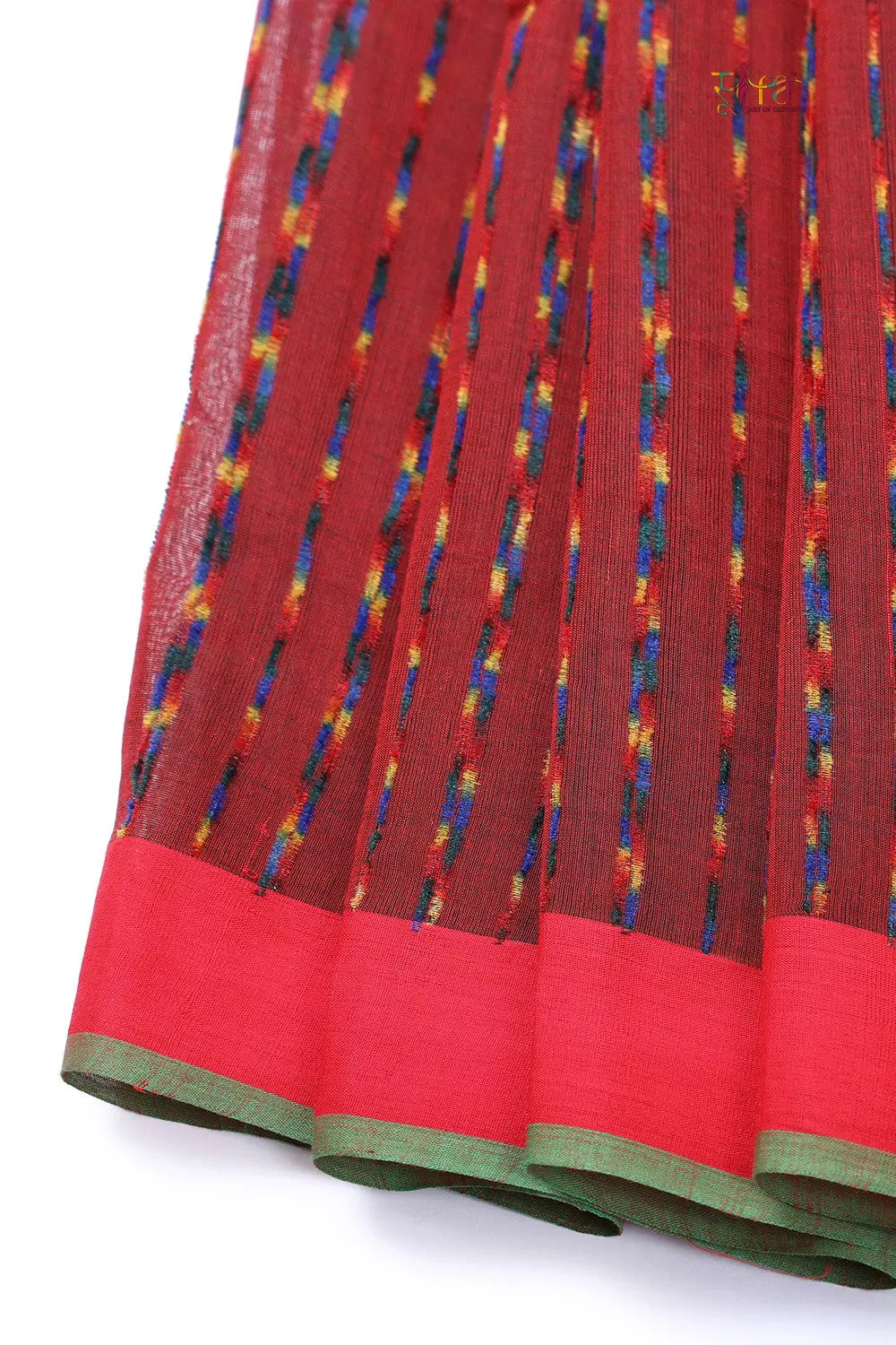 Traditional Maroon Handloom Cotton Kanchi Saree-Sutra Art of Clothing