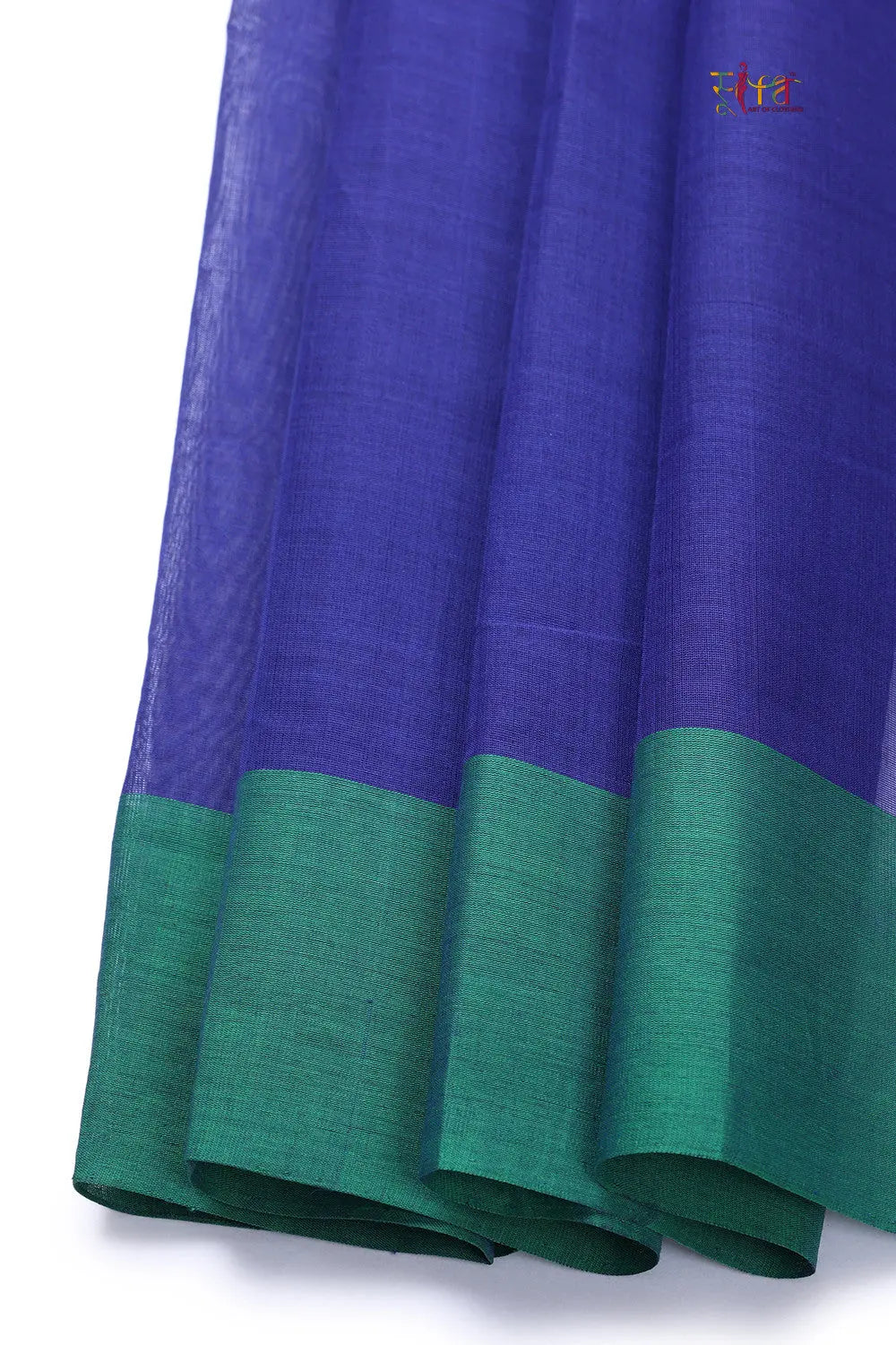 Blue And Pink Pure Cotton Handloom Kanchi Saree-Sutra Art of Clothing