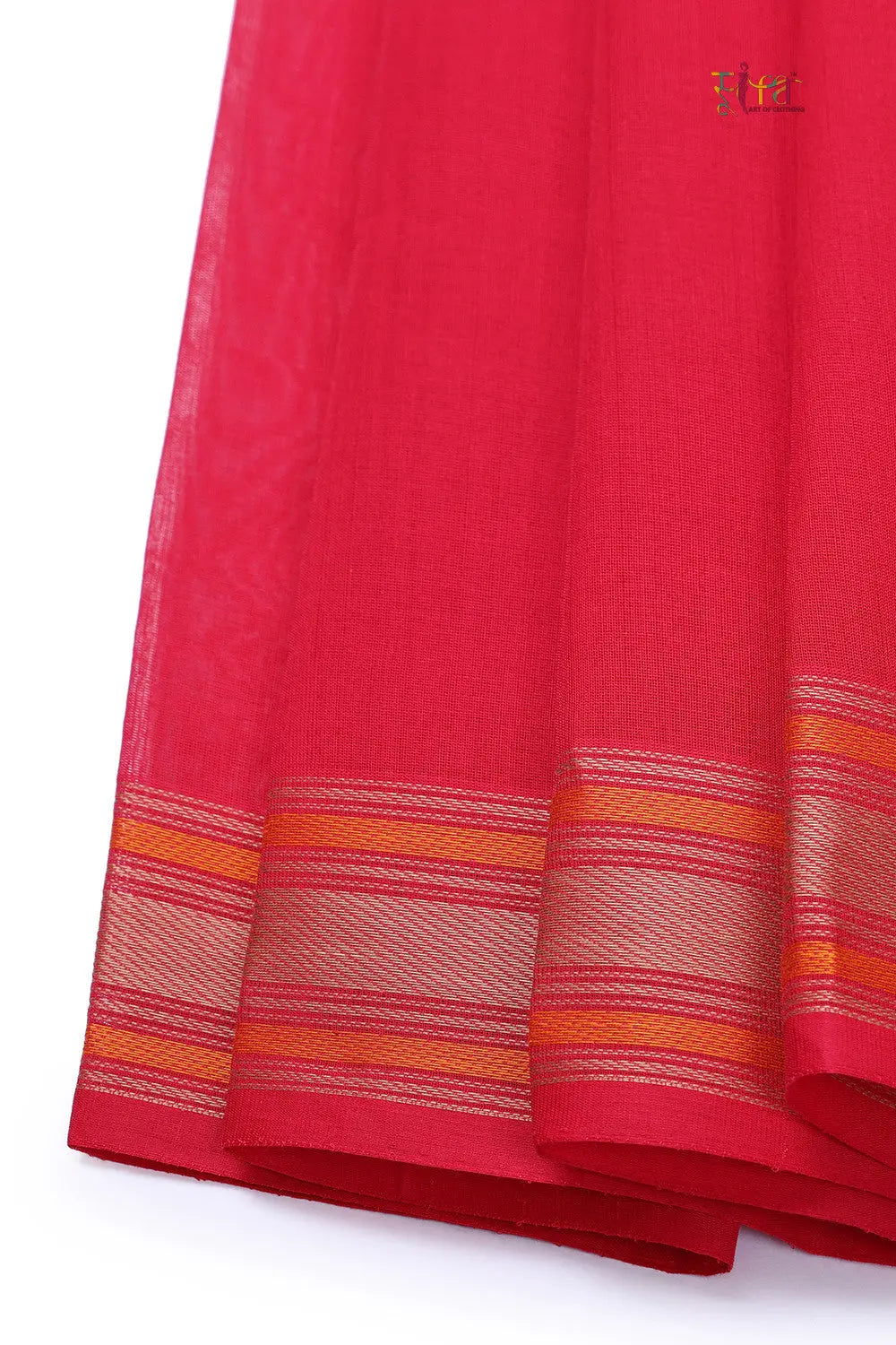 Magenta Handloom Kanchi Saree With Stripes-Sutra Art of Clothing